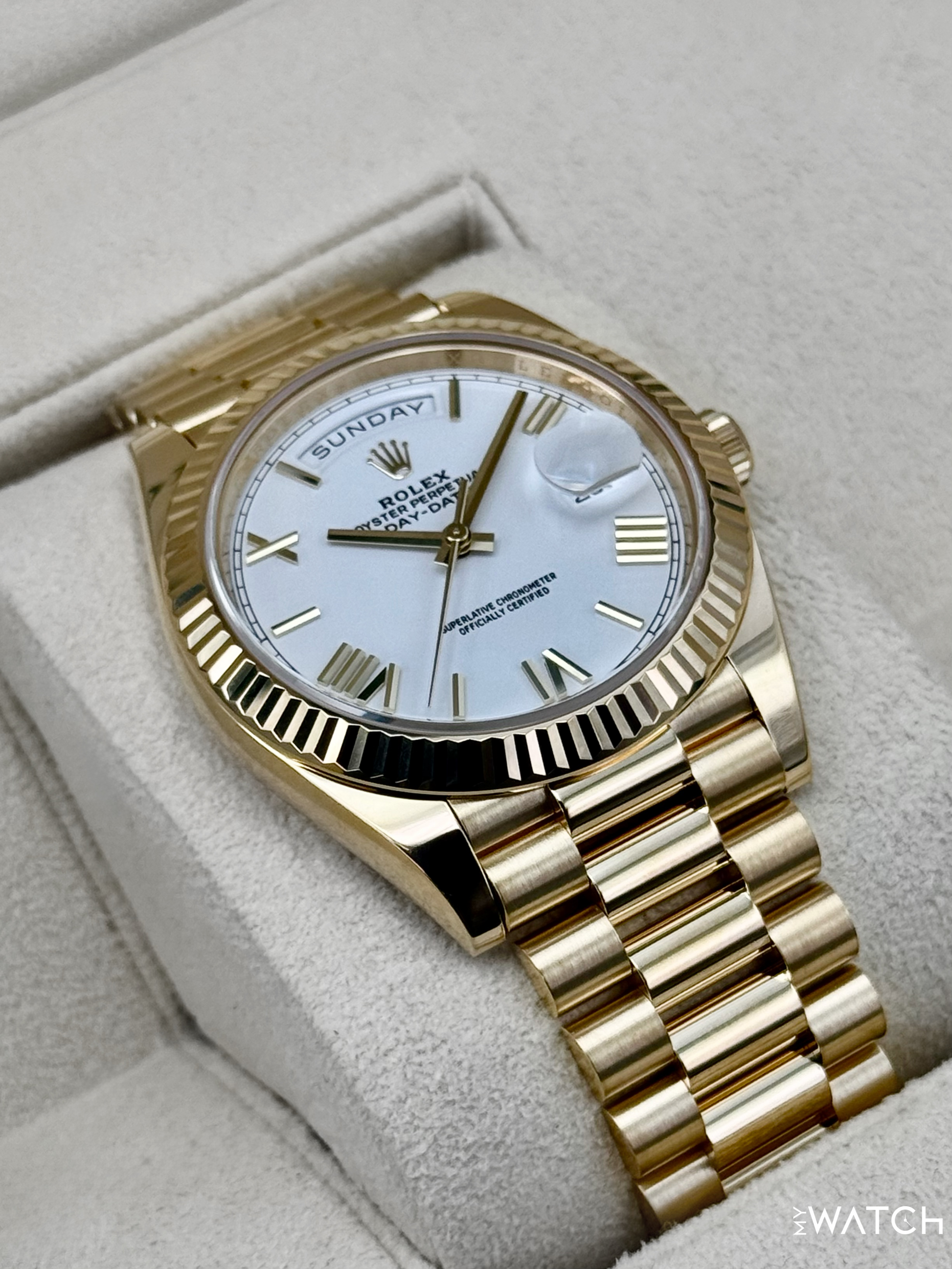 NEW 2025 Rolex Day-Date 40mm 228238 Presidential White Dial - MyWatchLLC
