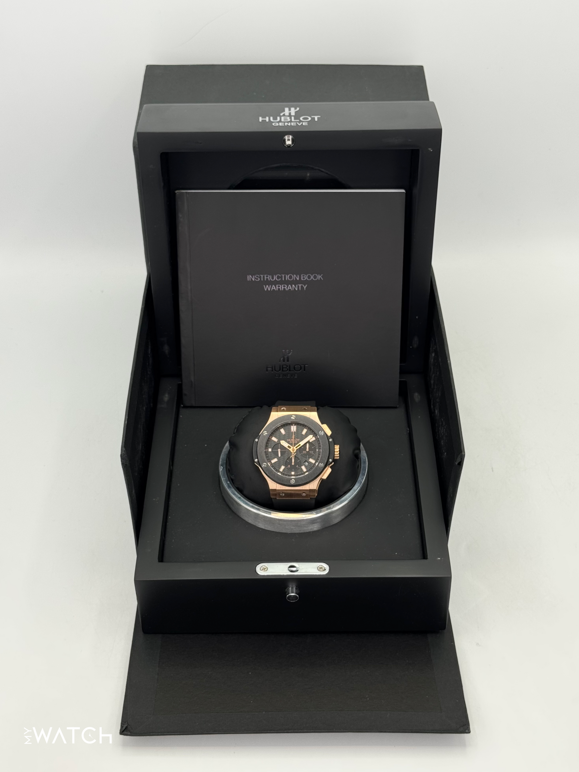 2011 Hublot Big Bang Chronograph 44mm 301.PM.1780.RX Rose Gold Black Dial - MyWatchLLC