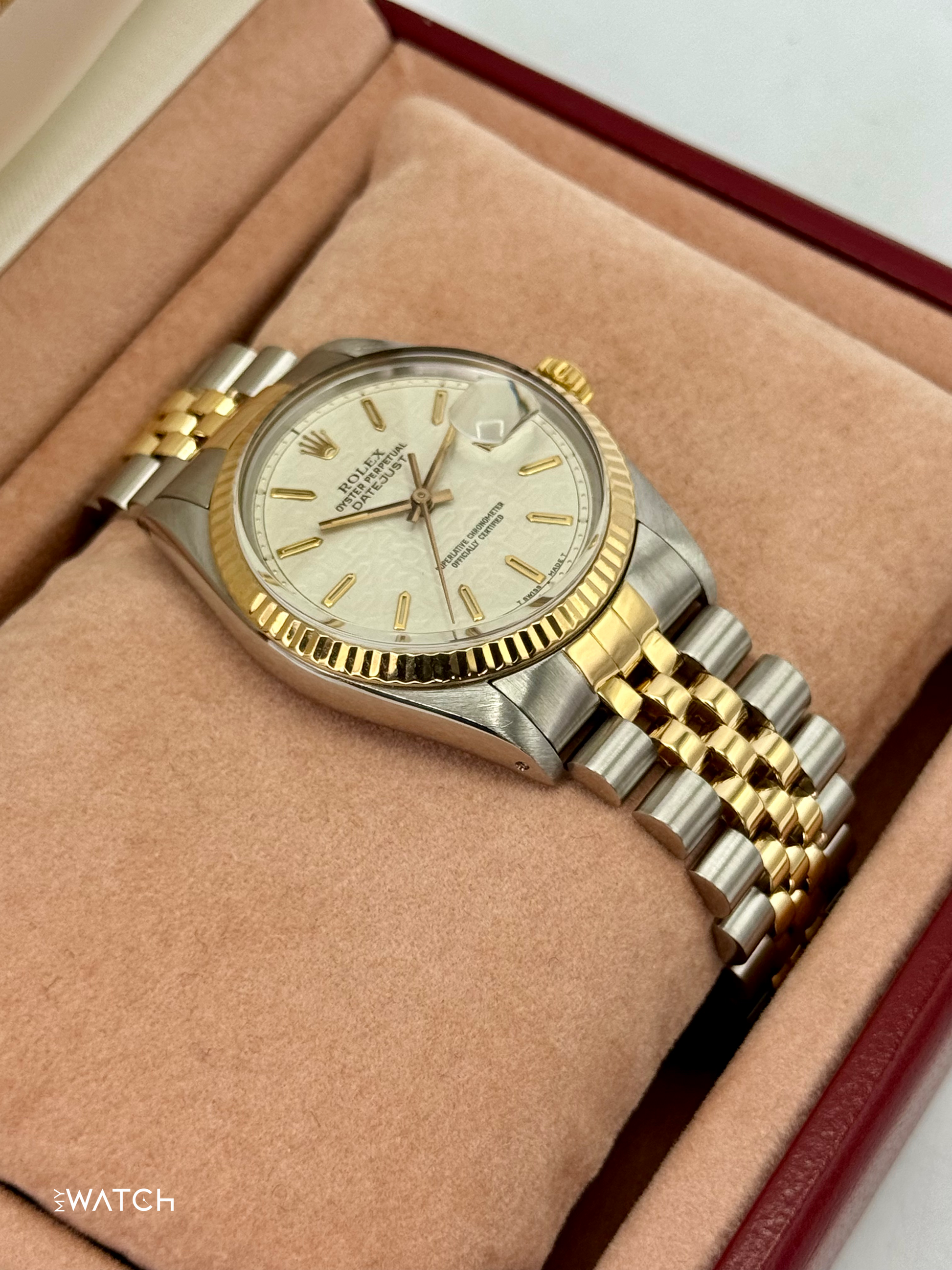 1987 Rolex Datejust 36mm 16013 Two-Tone Jubilee Ivory Anniversary Dial - MyWatchLLC