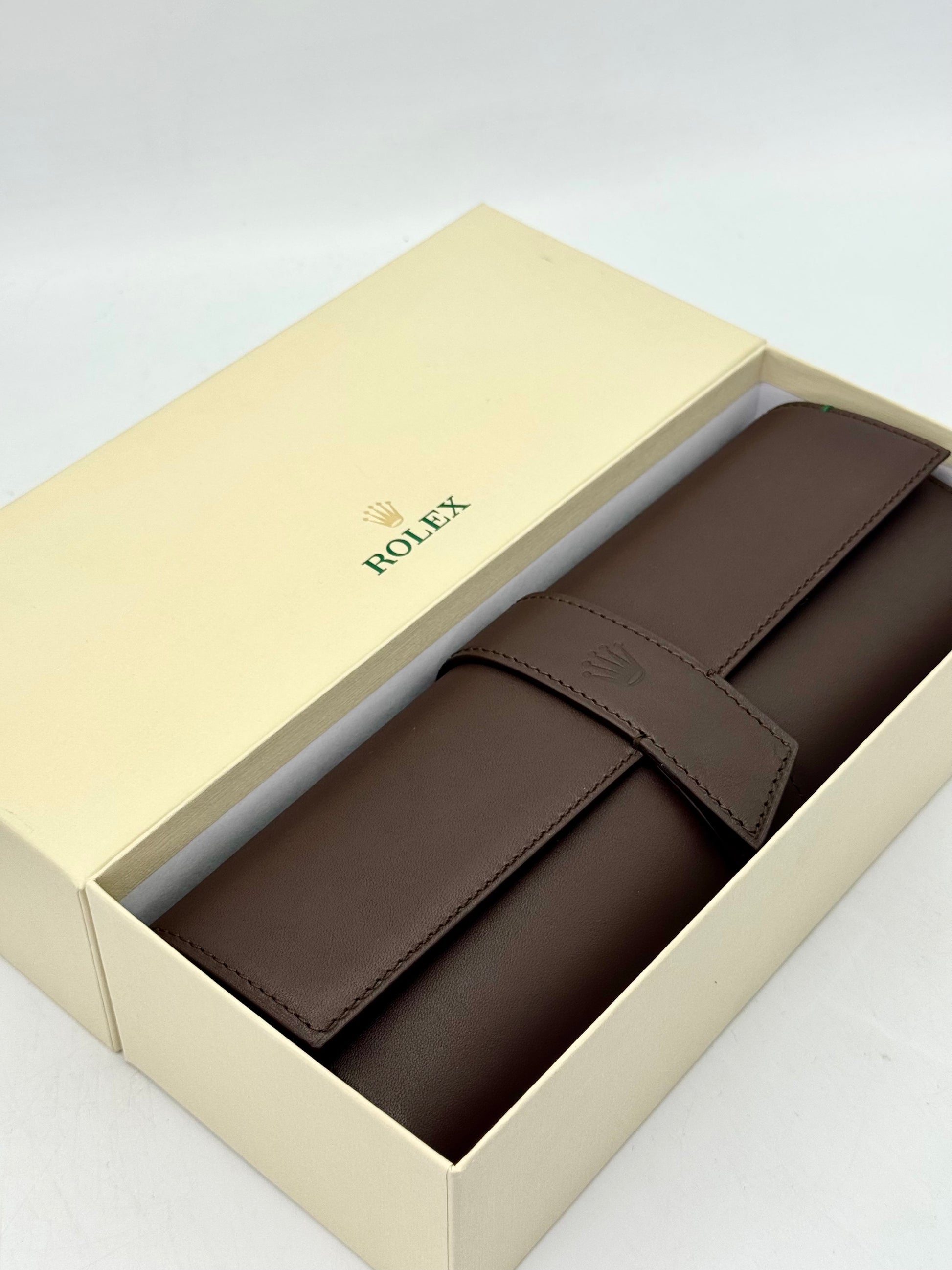 Rolex Leather Three Watch Roll Travel Case - MyWatchLLC