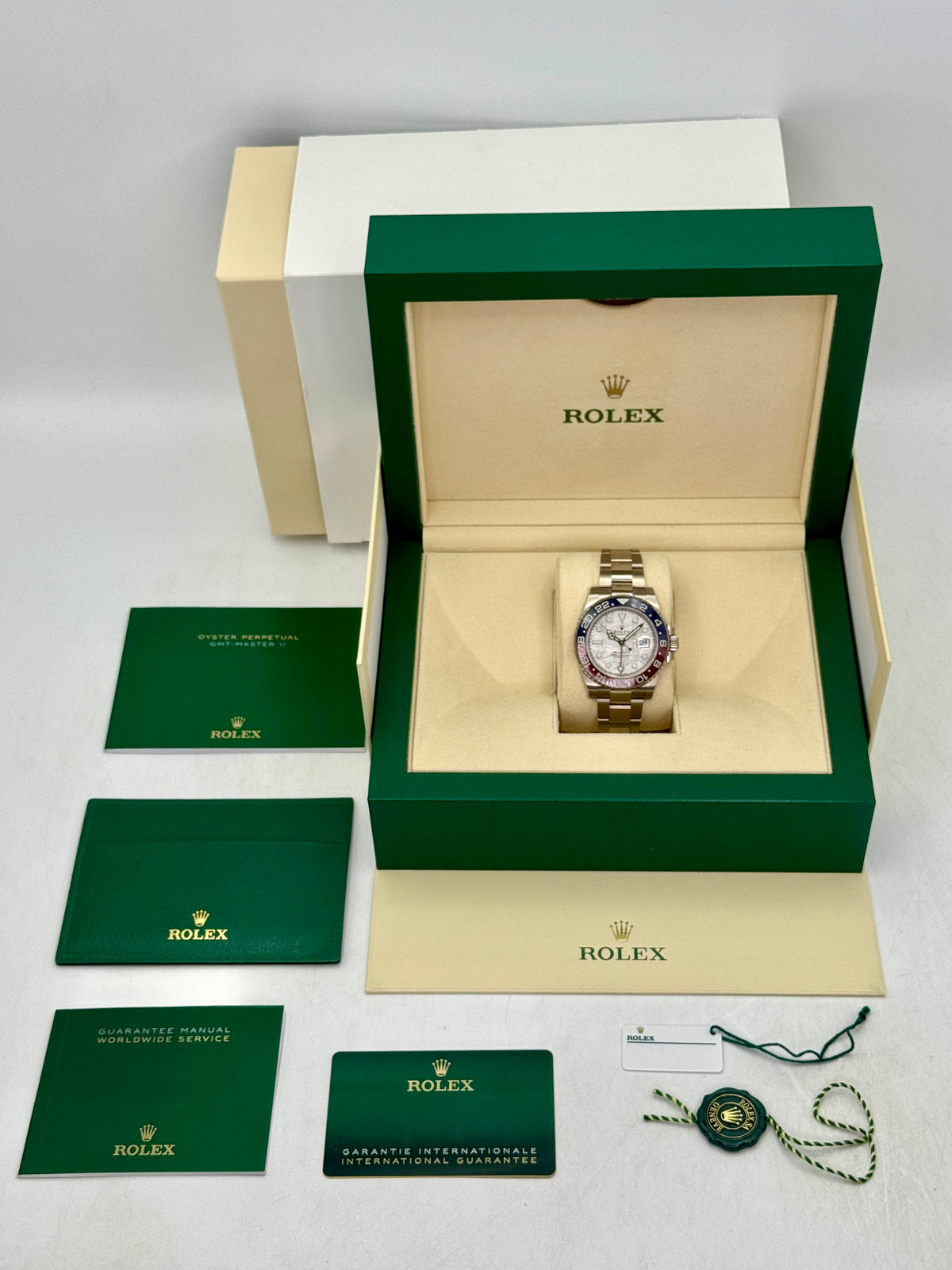 2023 Rolex GMT-Master II Pepsi 40mm 126719BLRO White Gold Oyster Meteorite Dial