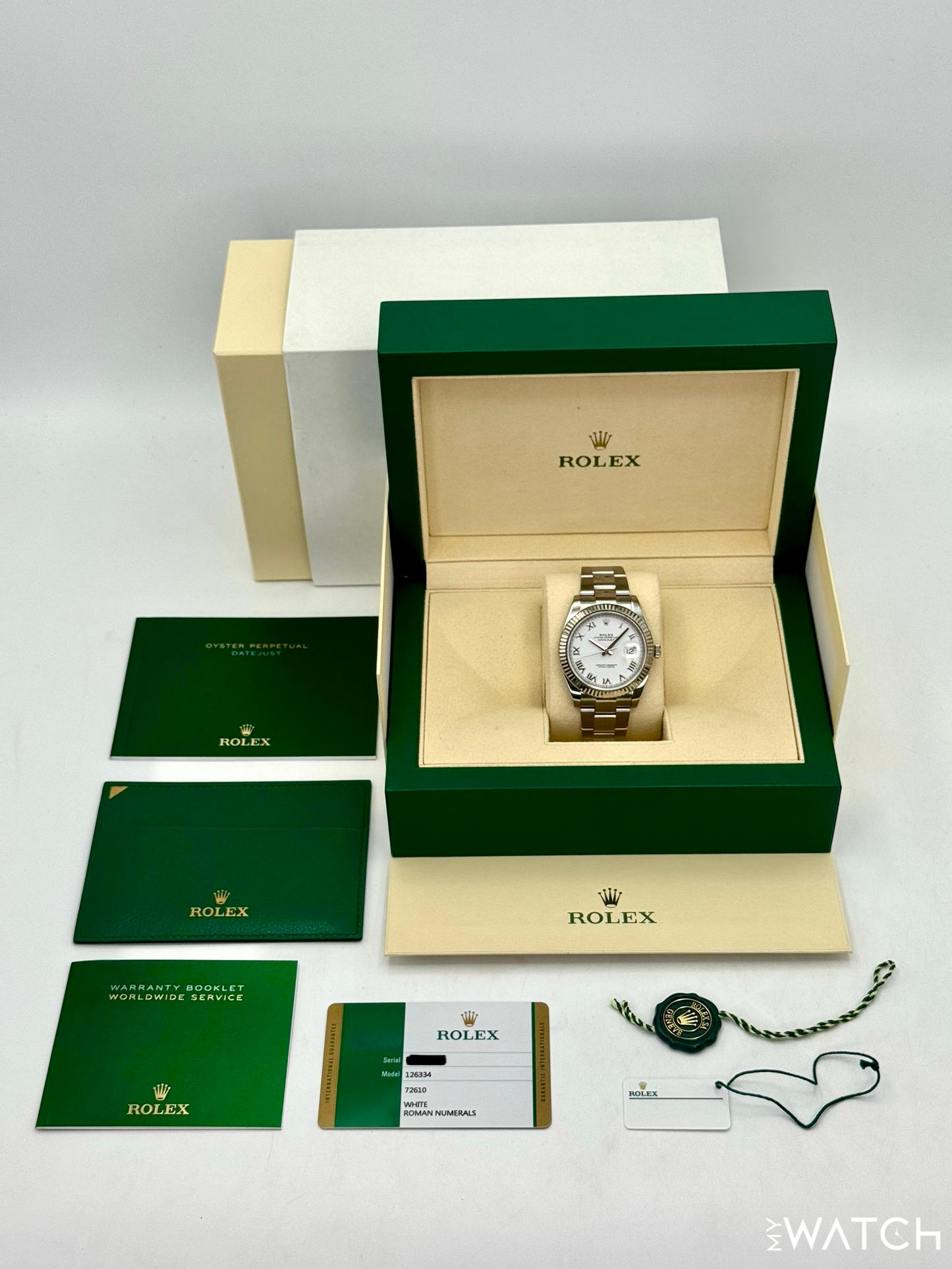 2019 Rolex Datejust 41mm 126334 Stainless Steel Oyster White Dial