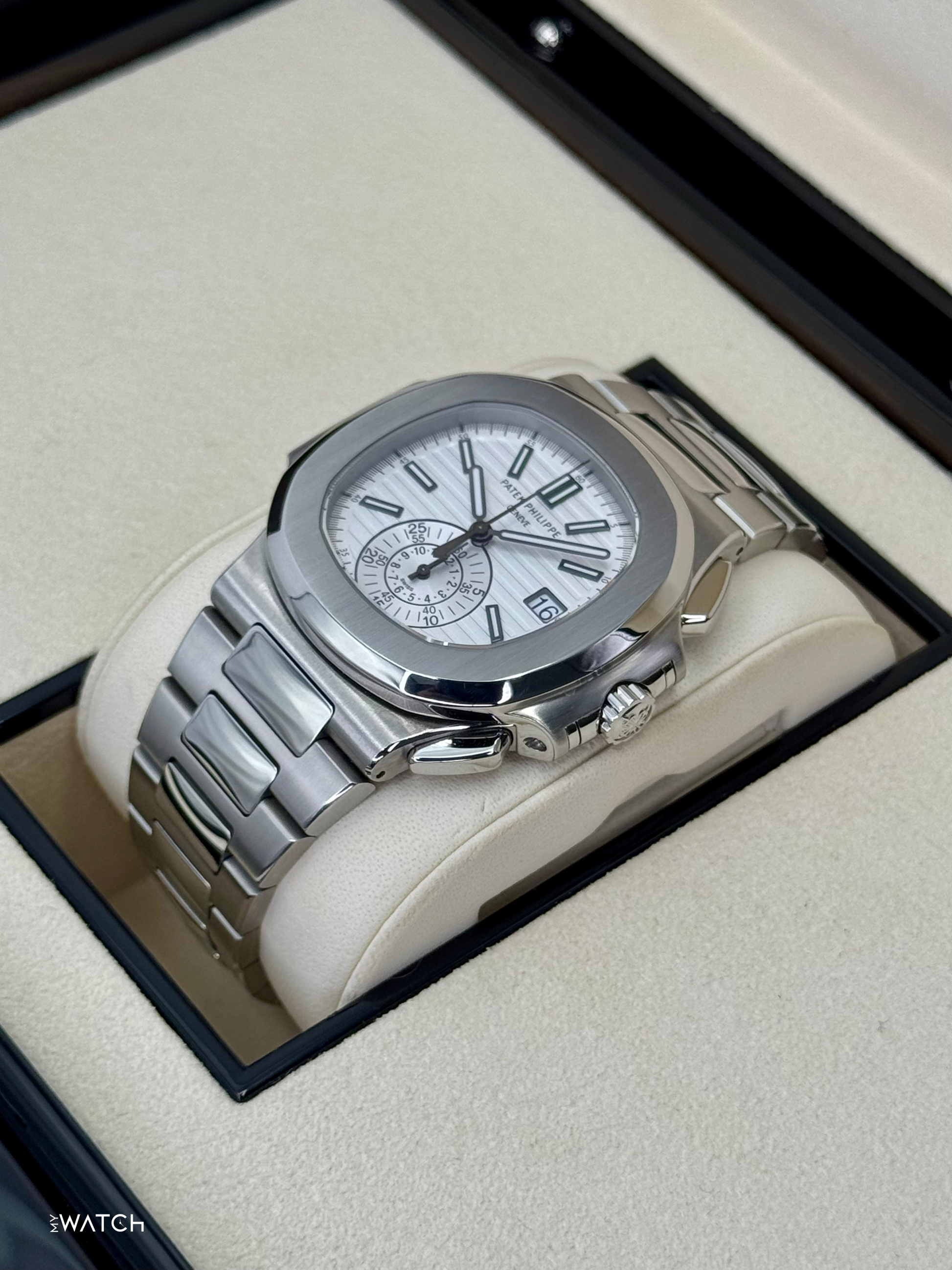 2014 Patek Philippe Nautilus Chrono 40.5mm 5980/1A Stainless Steel White Dial - MyWatchLLC