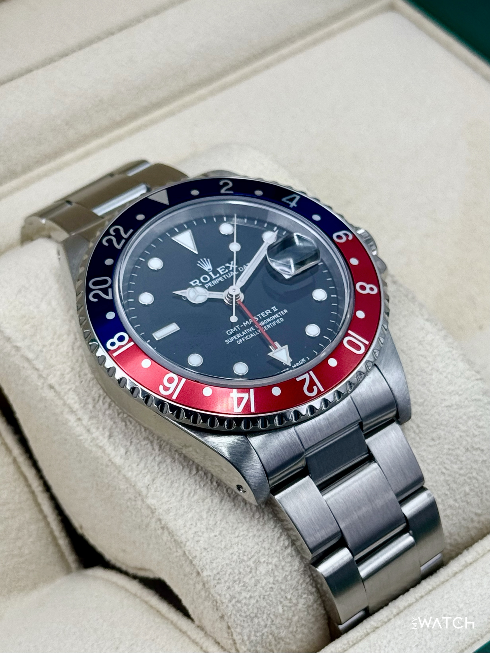 1997 Rolex GMT-Master II "Pepsi" 40mm 16710 Stainless Steel Oyster Black Dial - MyWatchLLC