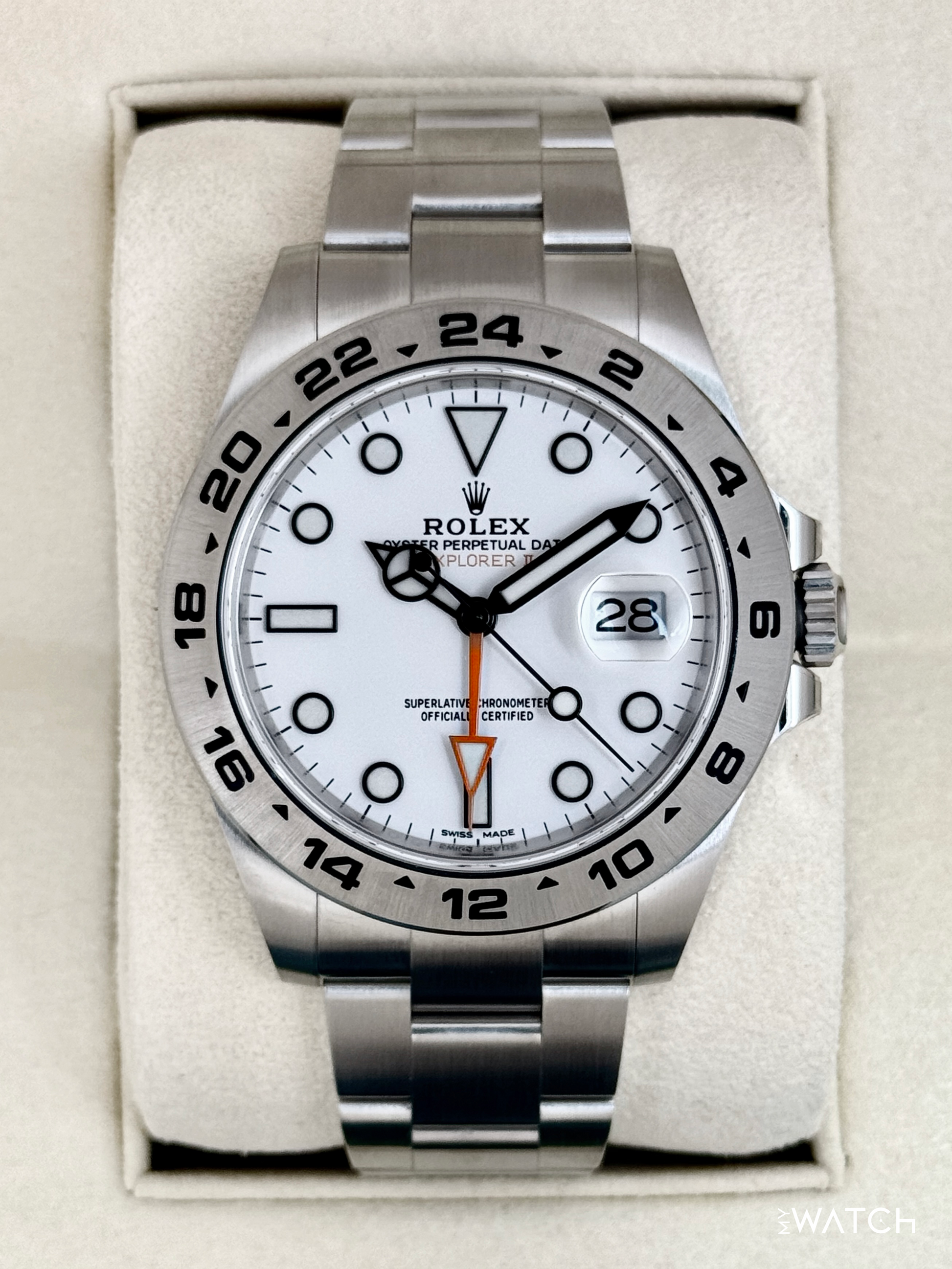 NEW OLD STOCK 2020 Rolex Explorer II 42mm 216570 Polar White Dial (STICKERED) - MyWatchLLC