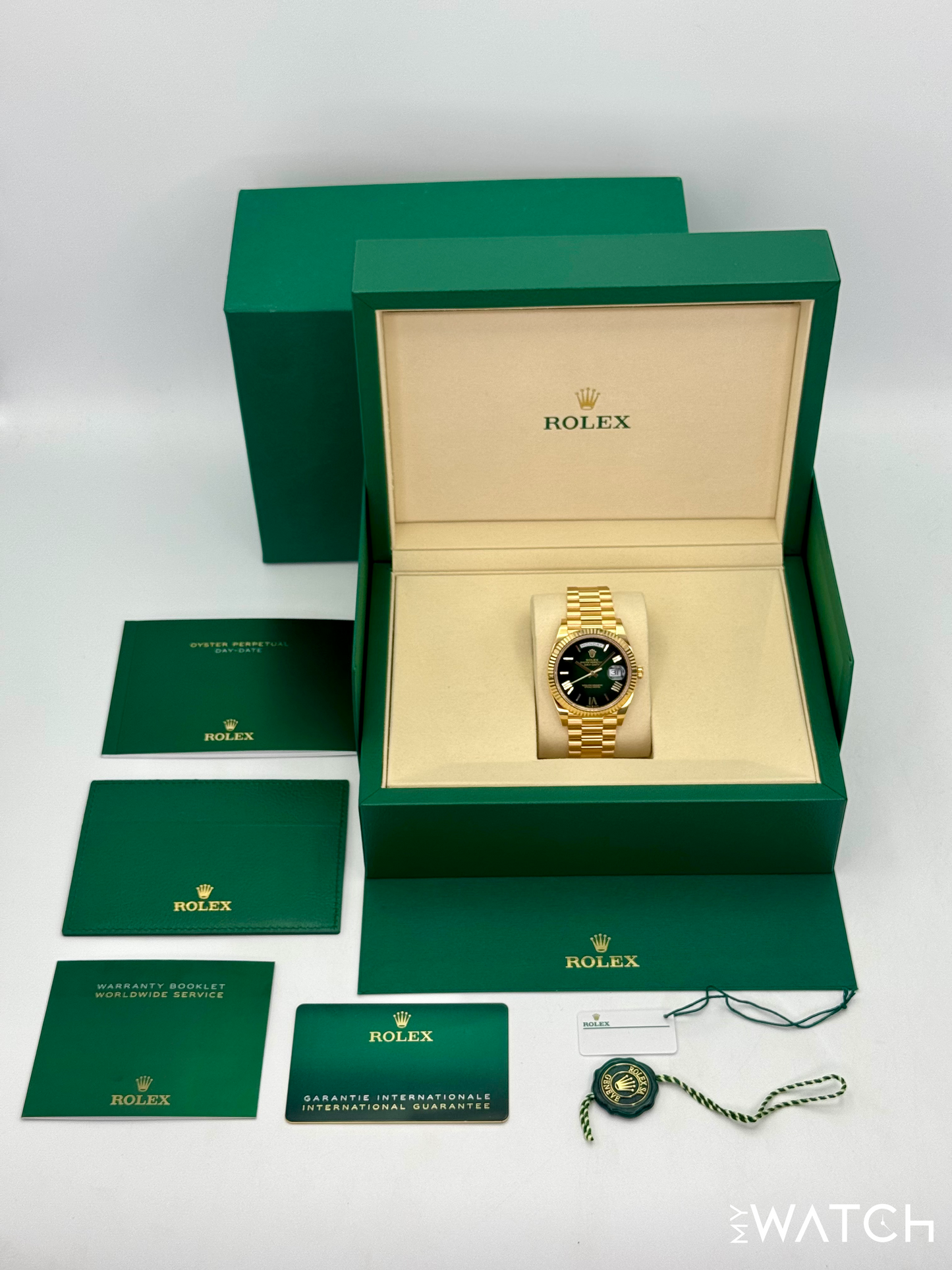NEW 2025 Rolex Day-Date 40mm 228238 Presidential Green Ombre Dial