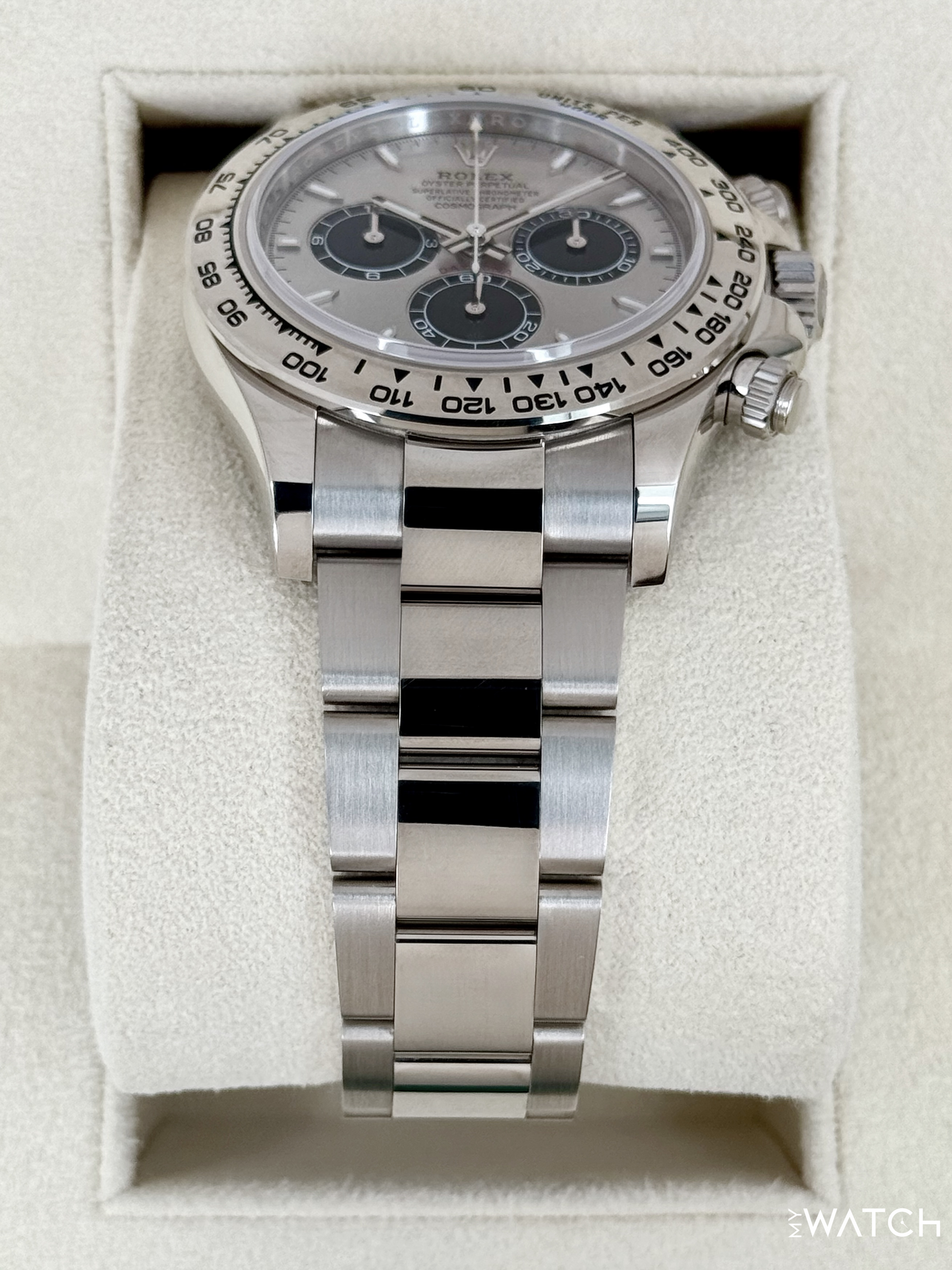 2025 Rolex Daytona 40mm 126509 White Gold Silver Ghost Dial - MyWatchLLC