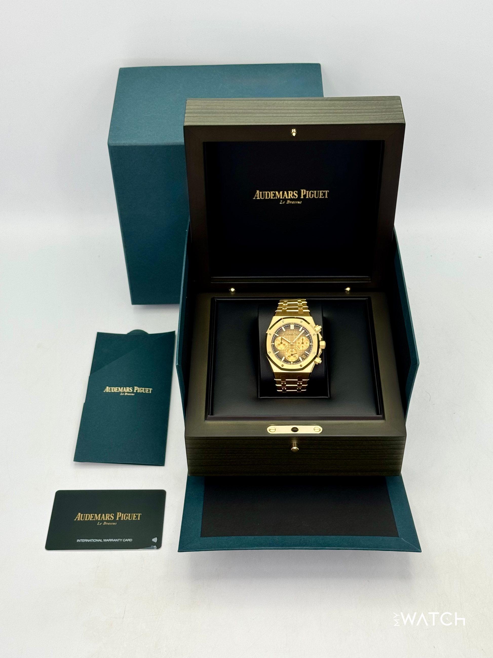 NEW 2025 Audemars Piguet Royal Oak Chronograph 41mm 26240BA Gold Dial - MyWatchLLC