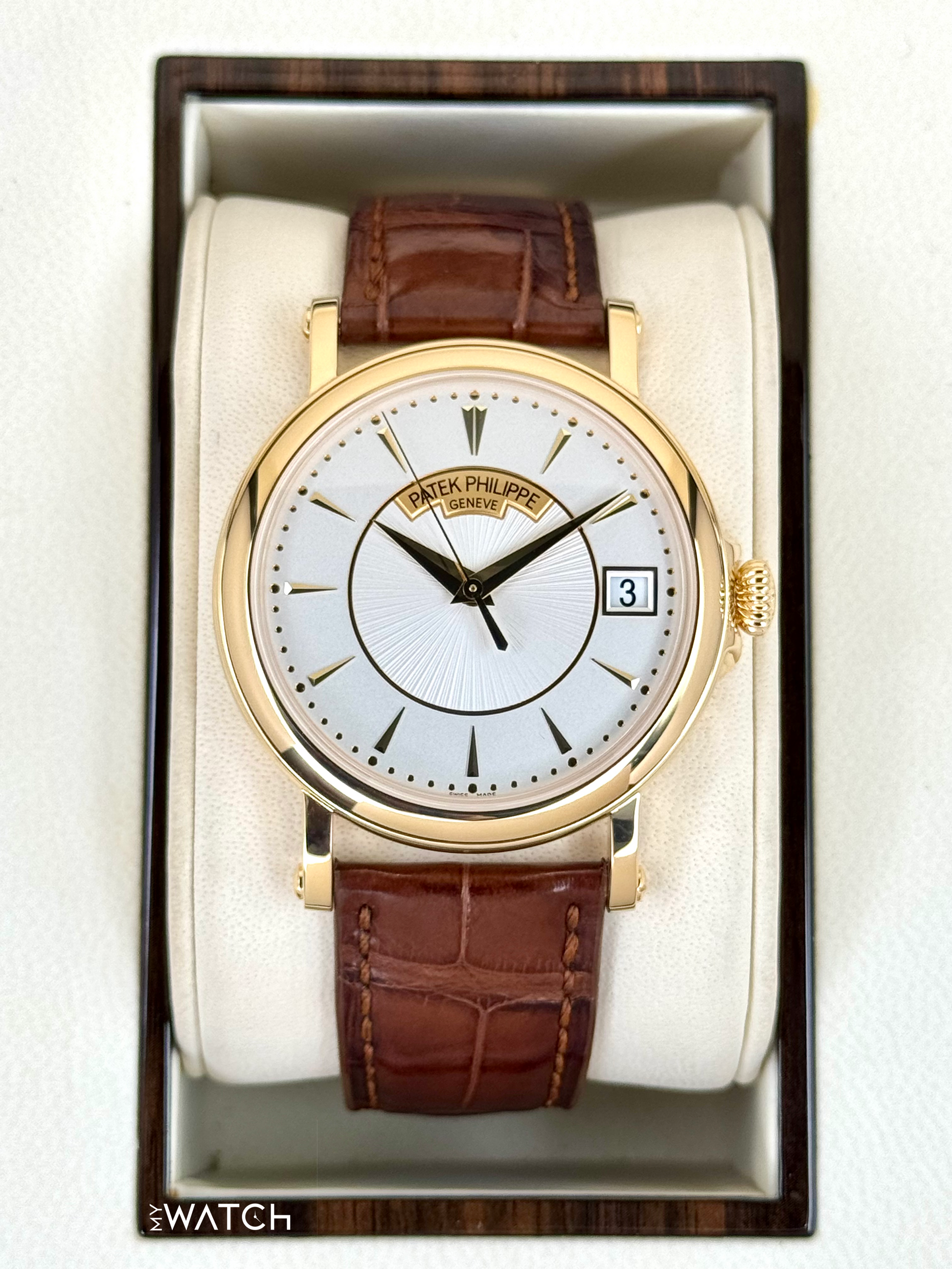 2013 Patek Philippe Calatrava 38mm 5153J Yellow Gold Silver Dial - MyWatchLLC