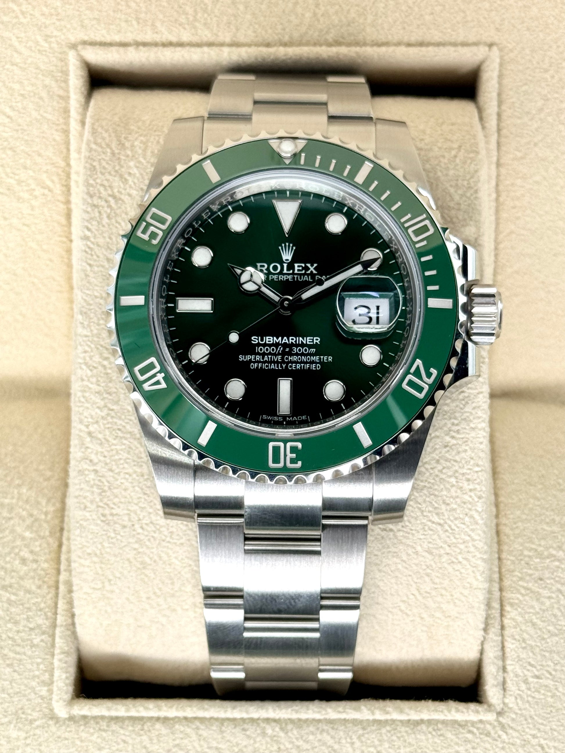2018 Submariner “Hulk” 40mm 116610LV Stainless Steel Green Dial - MyWatchLLC
