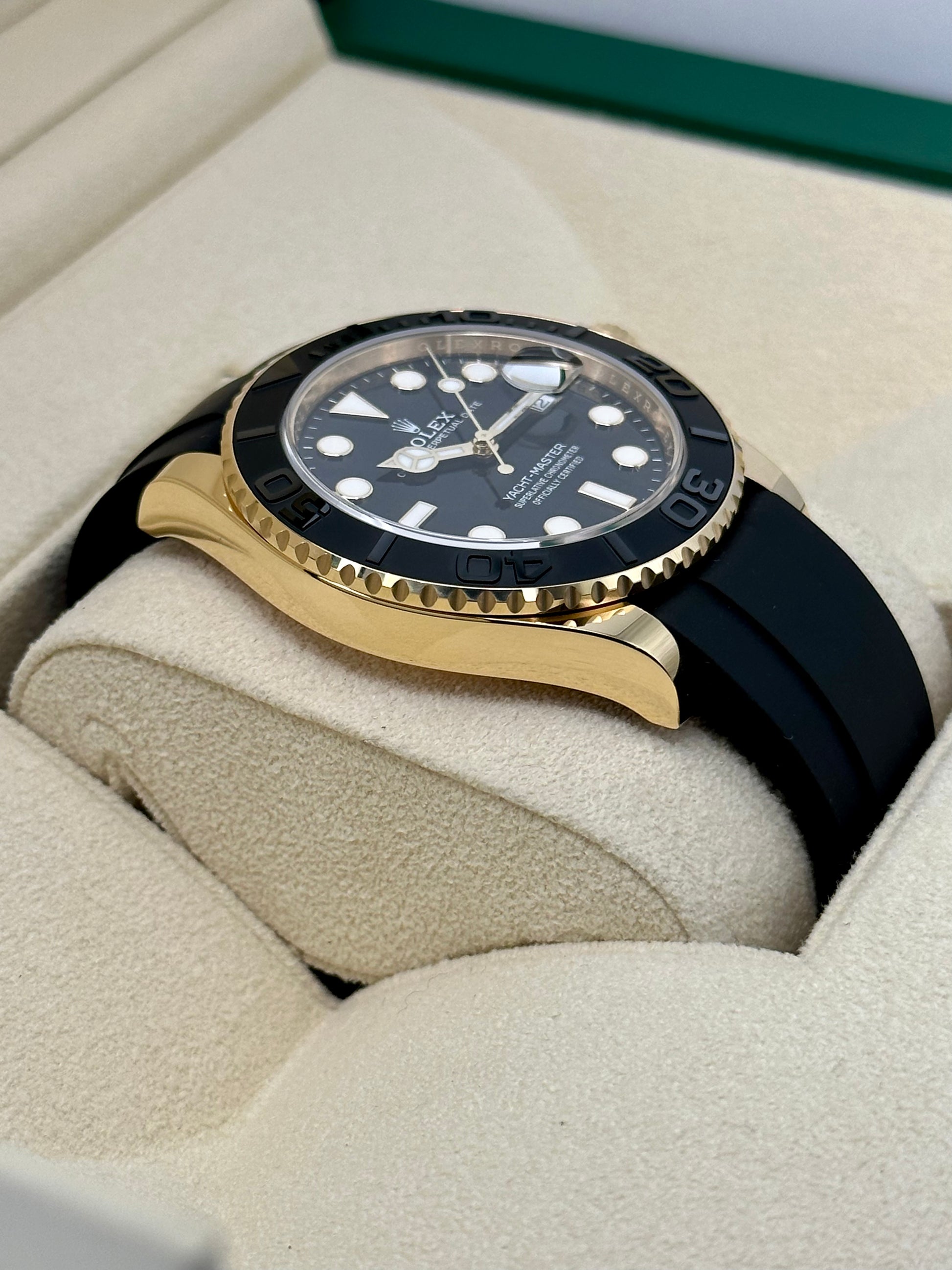 NEW 2024 Rolex Yacht-Master 42mm 226658 Gold Oysterflex Black Dial - MyWatchLLC