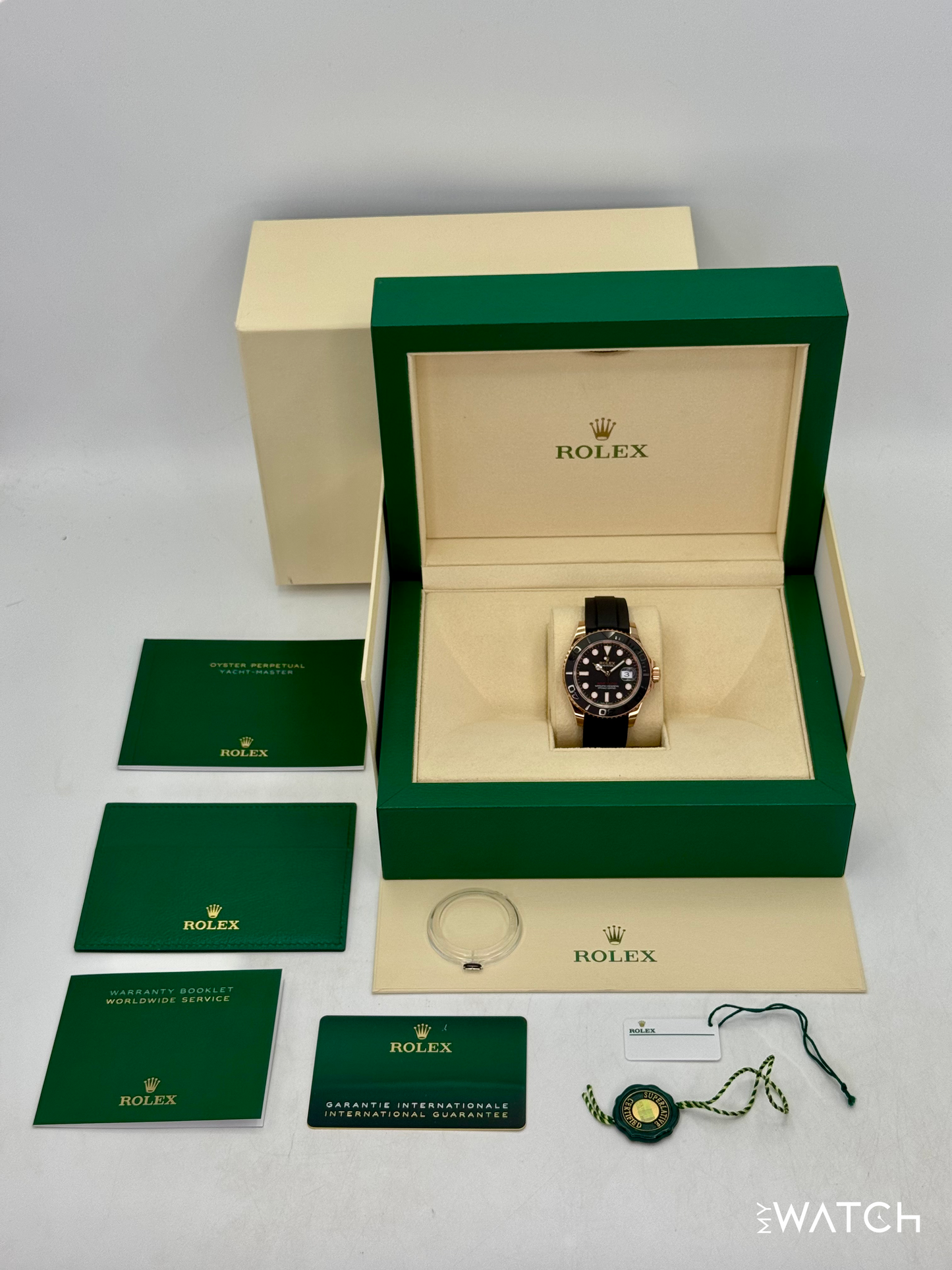 NEW 2024 Rolex Yacht-Master 40mm 126655 Rose Gold Oysterflex Black Dial - MyWatchLLC