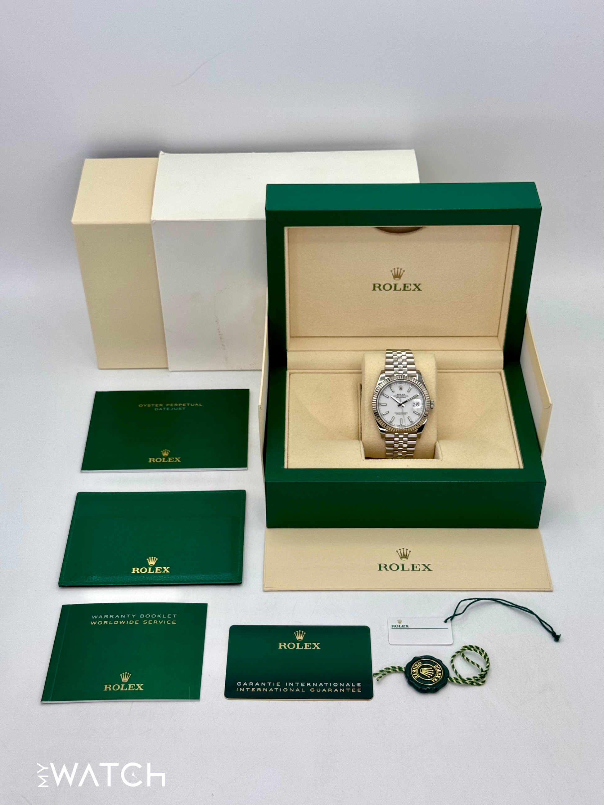 2022 Rolex Datejust 41mm 126334 Stainless Steel Jubilee White Dial - MyWatchLLC