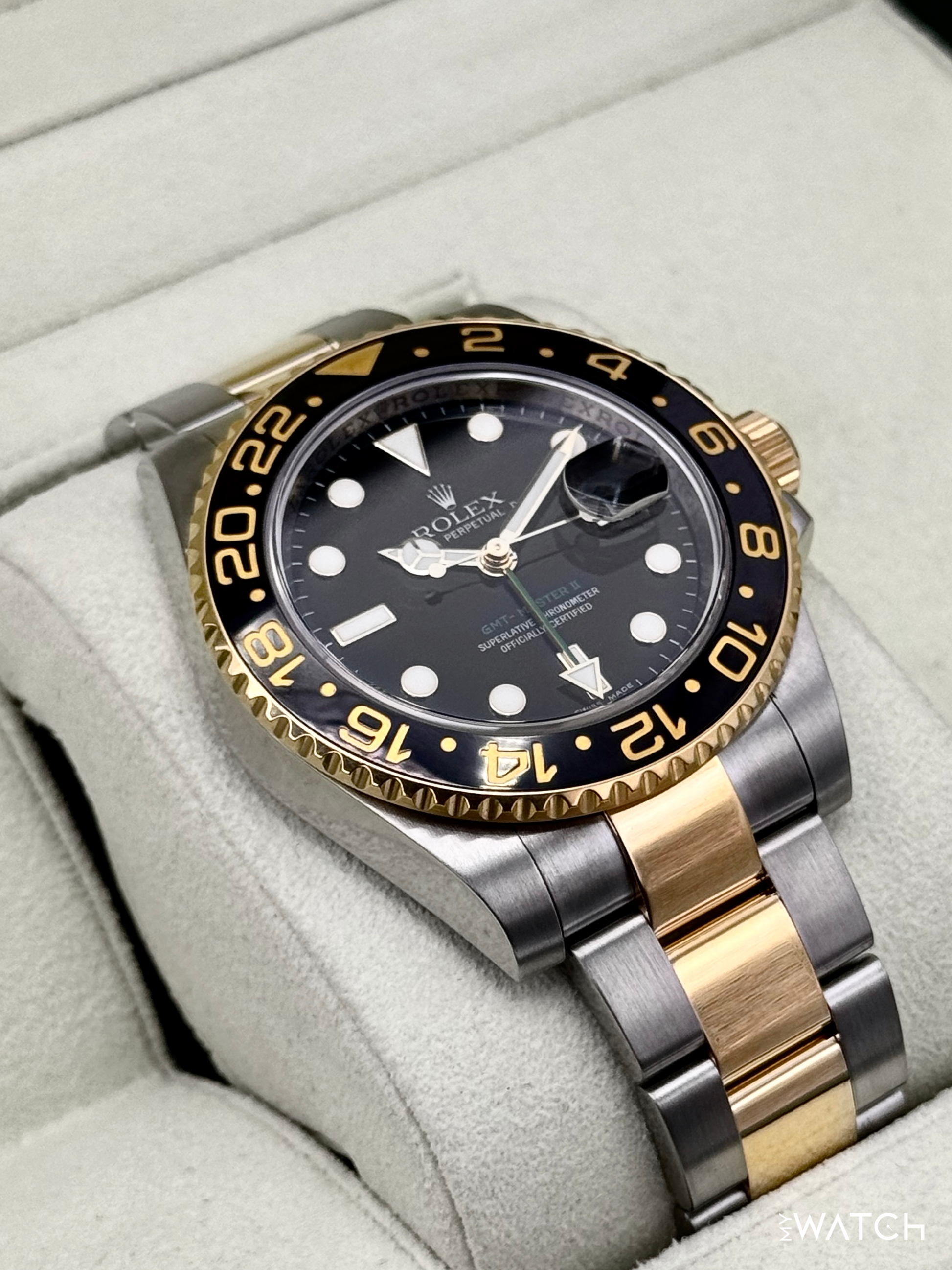 2012 Rolex GMT-Master II 40mm 116713LN Two-Tone Black Dial - MyWatchLLC