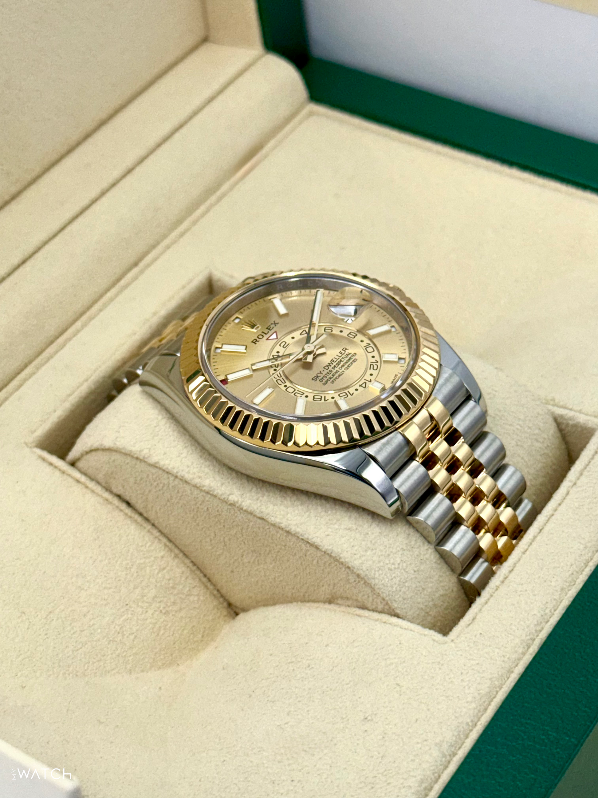 2022 Rolex Sky-Dweller 42mm 326933 Two-Tone Jubilee Champagne Dial - MyWatchLLC
