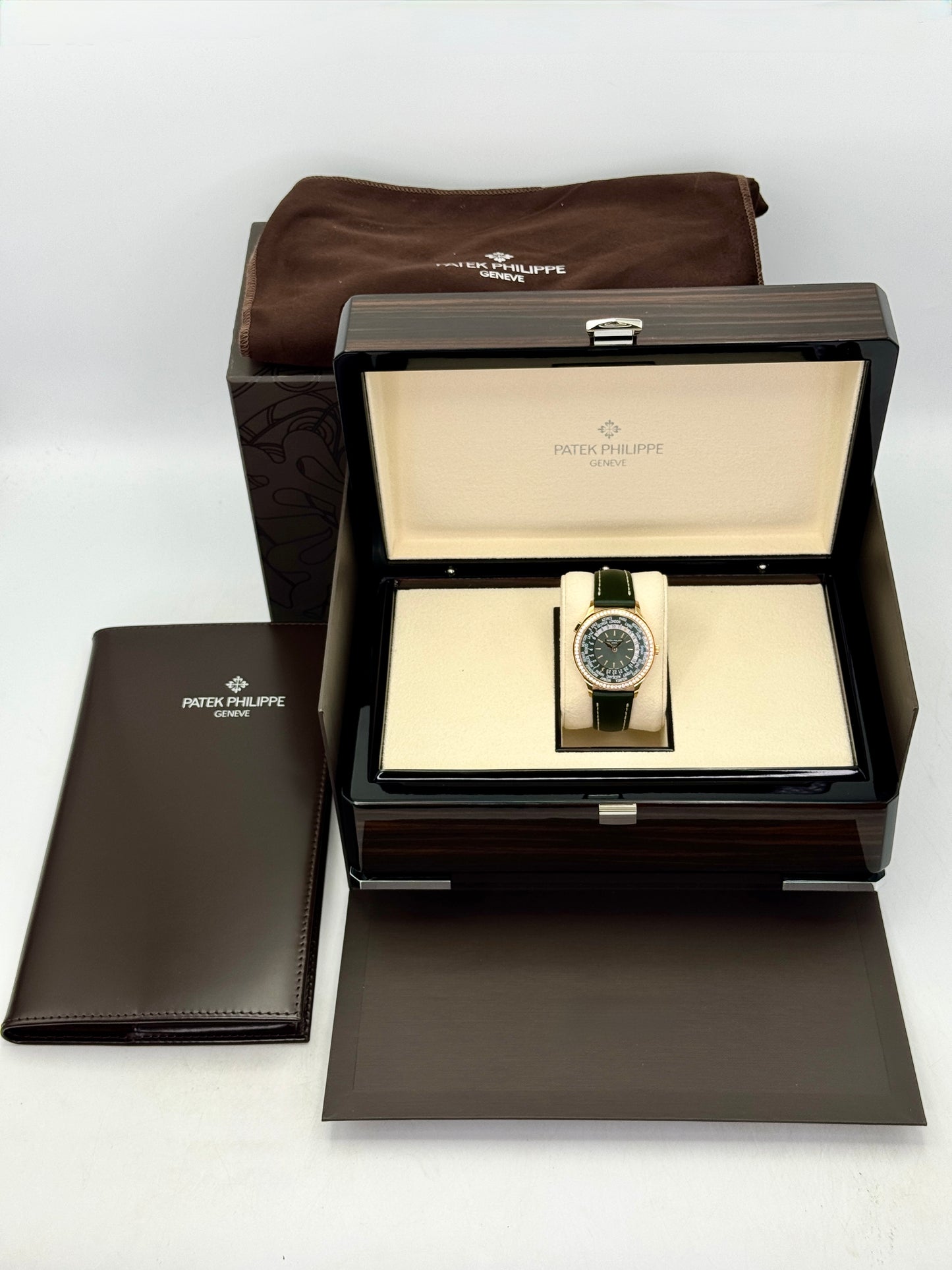 NEW 2026 Patek Philippe World Time Complications 36mm 7130R Rose Gold Green Dial
