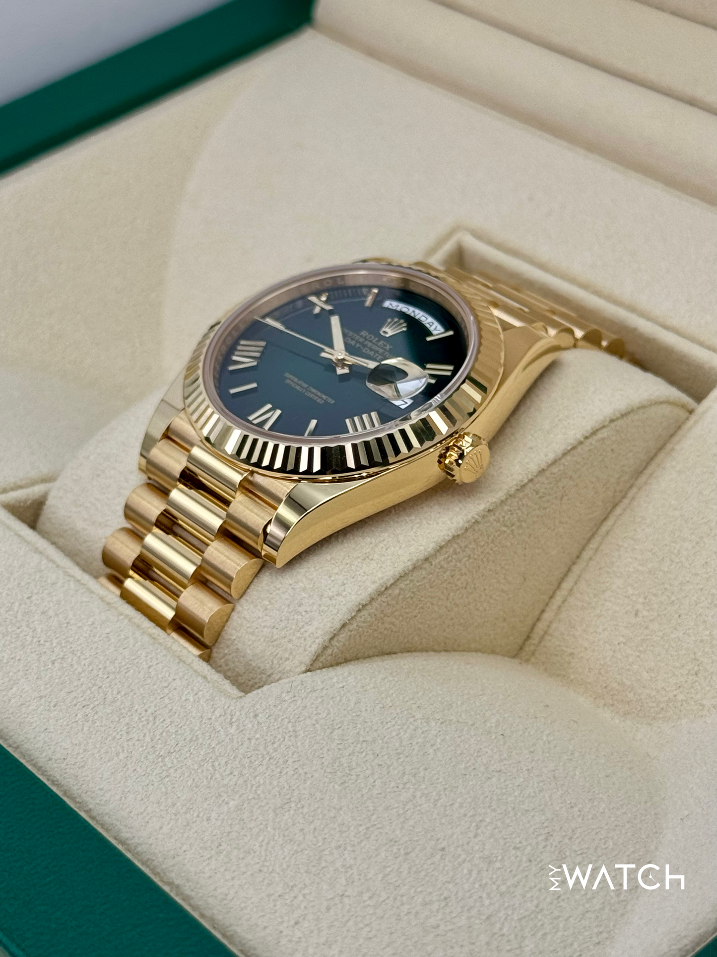 NEW 2025 Rolex Day-Date 40mm 228238 Presidential Green Ombre Dial - MyWatchLLC