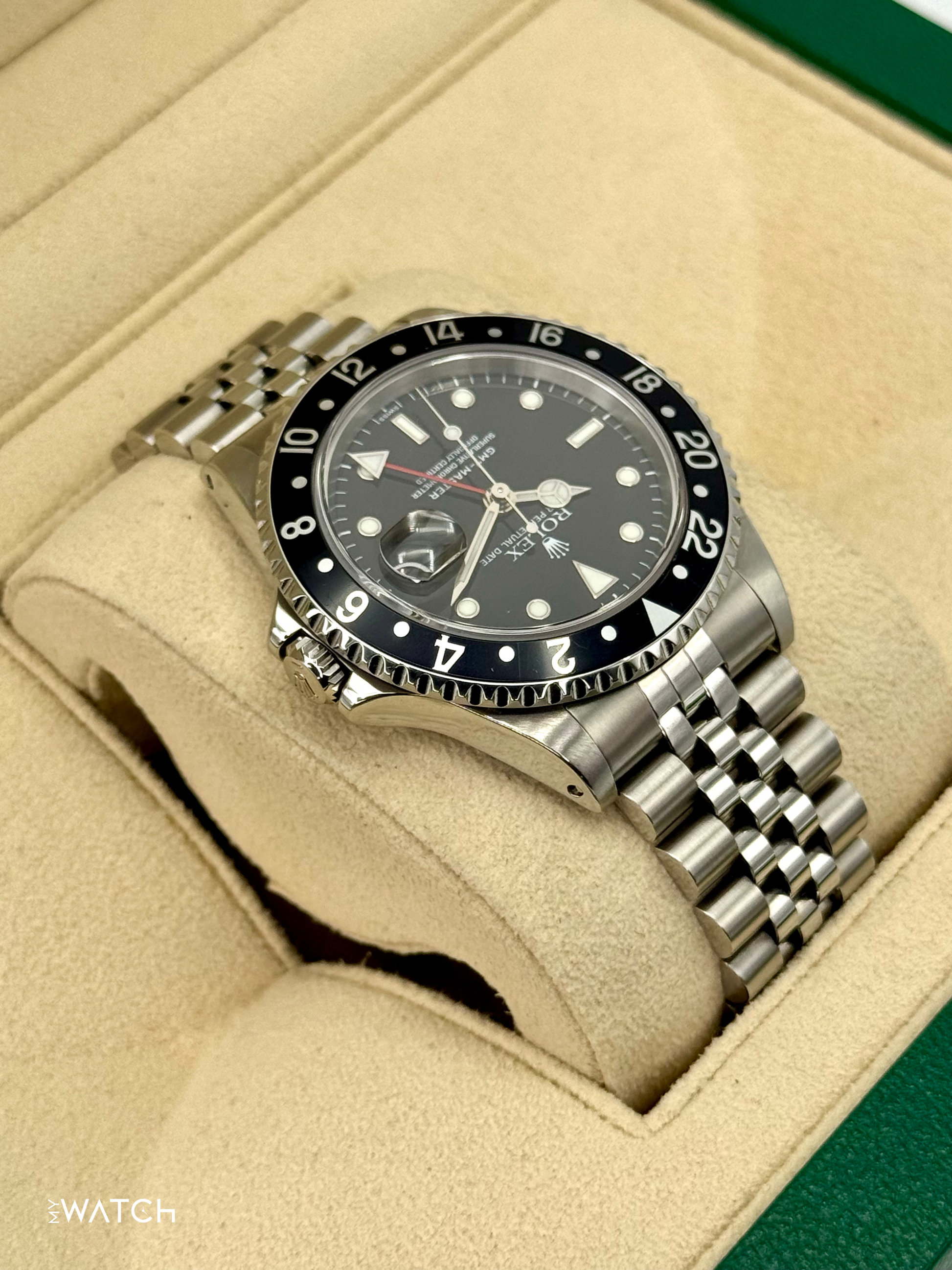 1999 Rolex GMT-Master 40mm 16700 Stainless Steel Jubilee Black Dial (BOTH BRACELETS) - MyWatchLLC