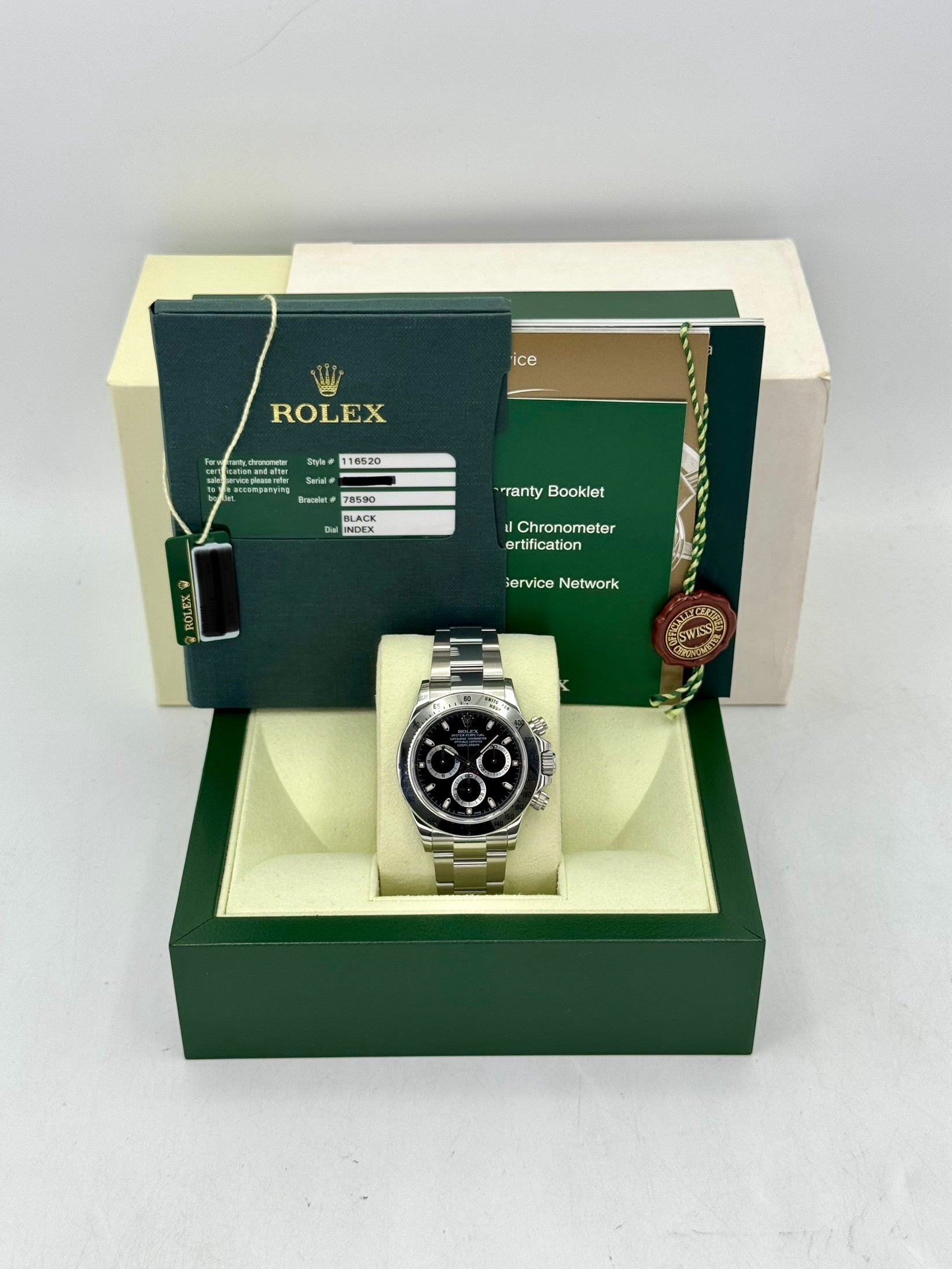 2013 Rolex Daytona 40mm 116520 Stainless Steel Black Dial - MyWatchLLC