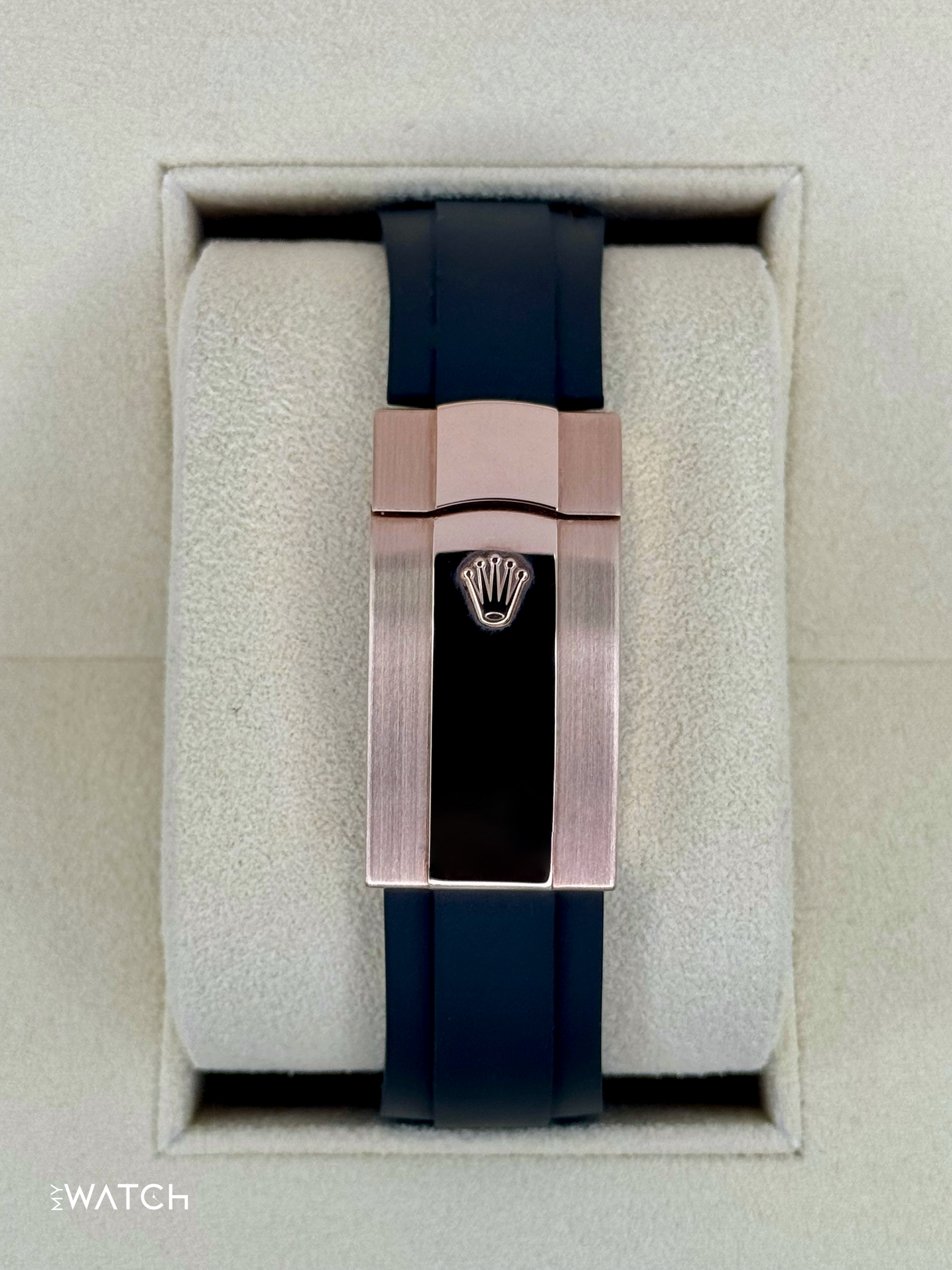 2021 Rolex Sky-Dweller 42mm 326235 Rose Gold Oysterflex Rhodium Dial - MyWatchLLC