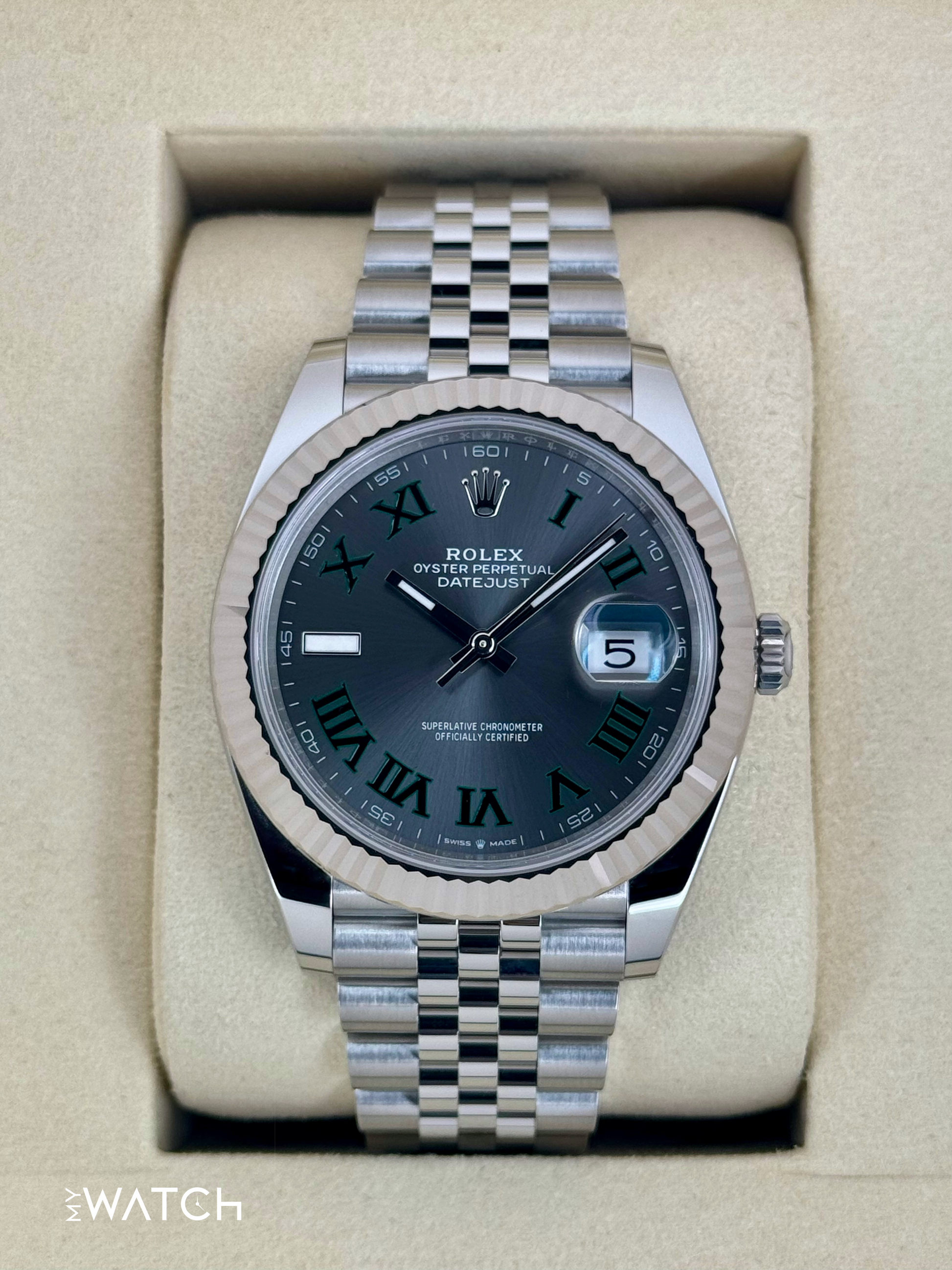 NEW 2025 Rolex Datejust 41mm 126334 Jubilee Wimbledon Dial - MyWatchLLC