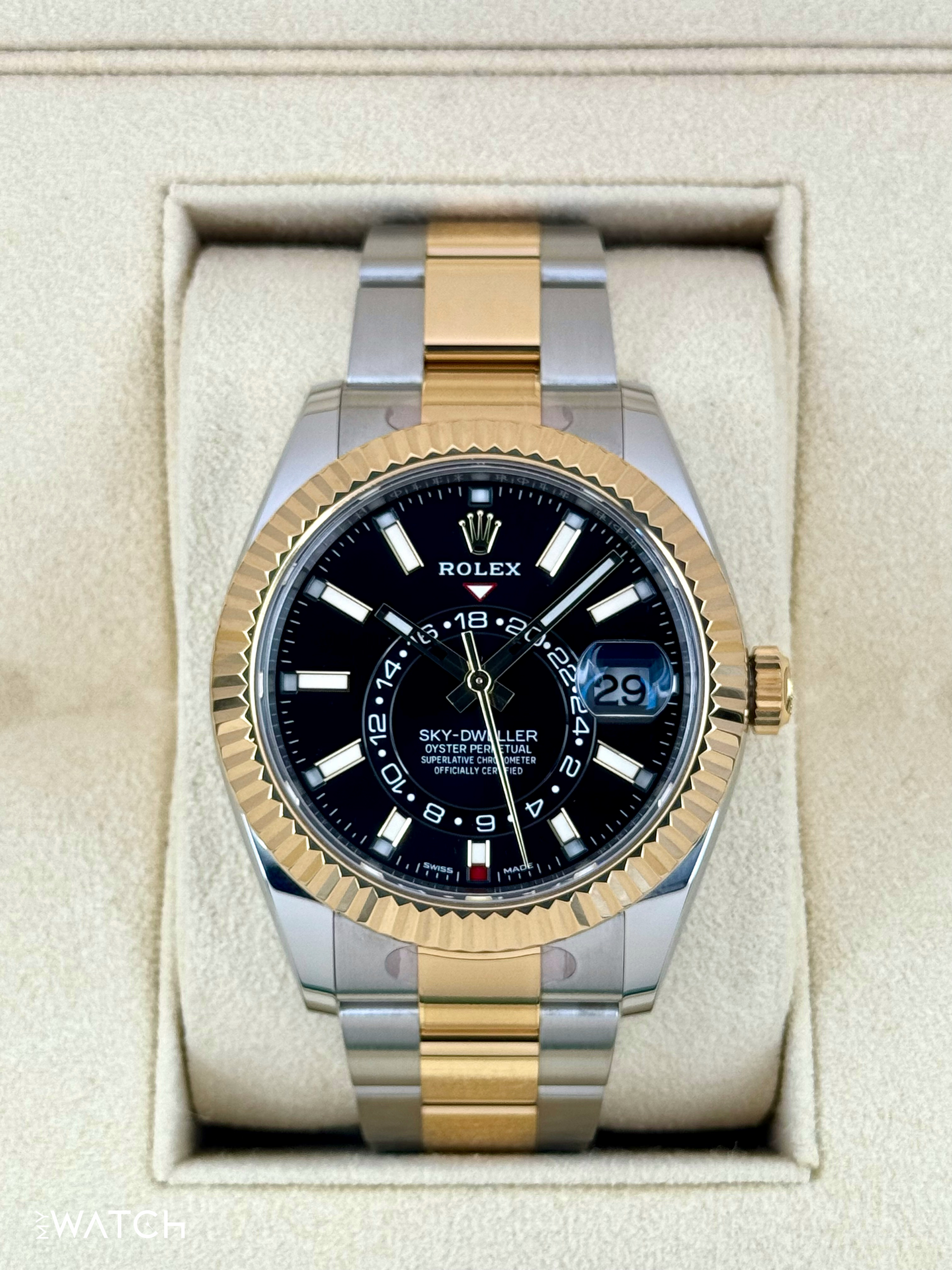 2022 Rolex Sky-Dweller 42mm 326933 Two-Tone Oyster Black Dial - MyWatchLLC
