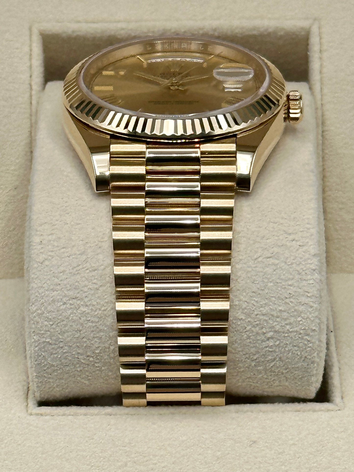 2019 Rolex Day-Date 40mm 228238 YG Champagne Roman Numeral Dial - MyWatchLLC