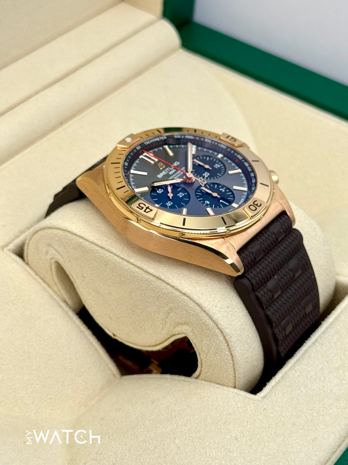 2023 Breitling Chronomat B01 42mm RB0134 Red Gold Grey Dial