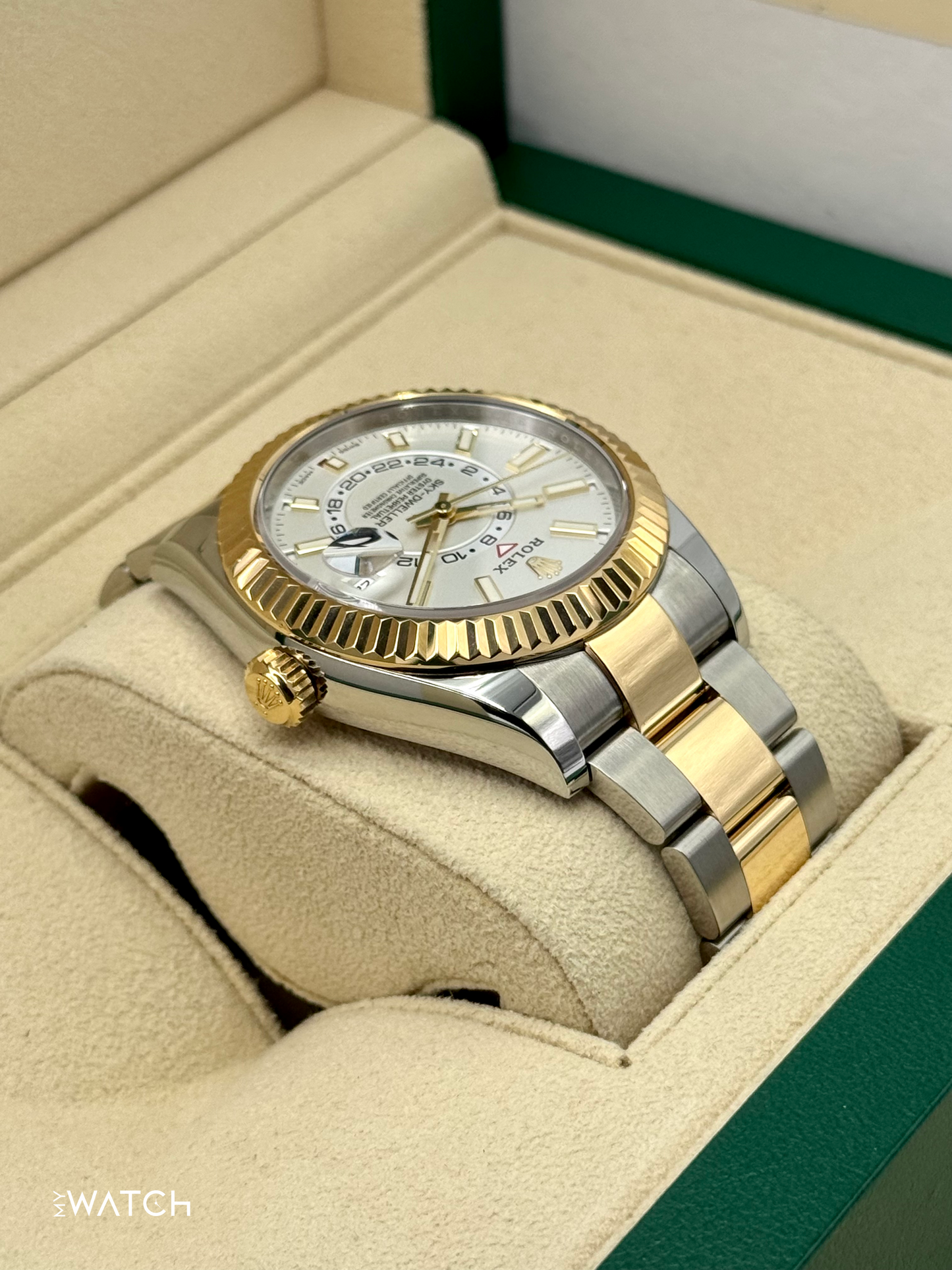 2022 Rolex Sky-Dweller 42mm 326933 Two-Tone Oyster White Dial