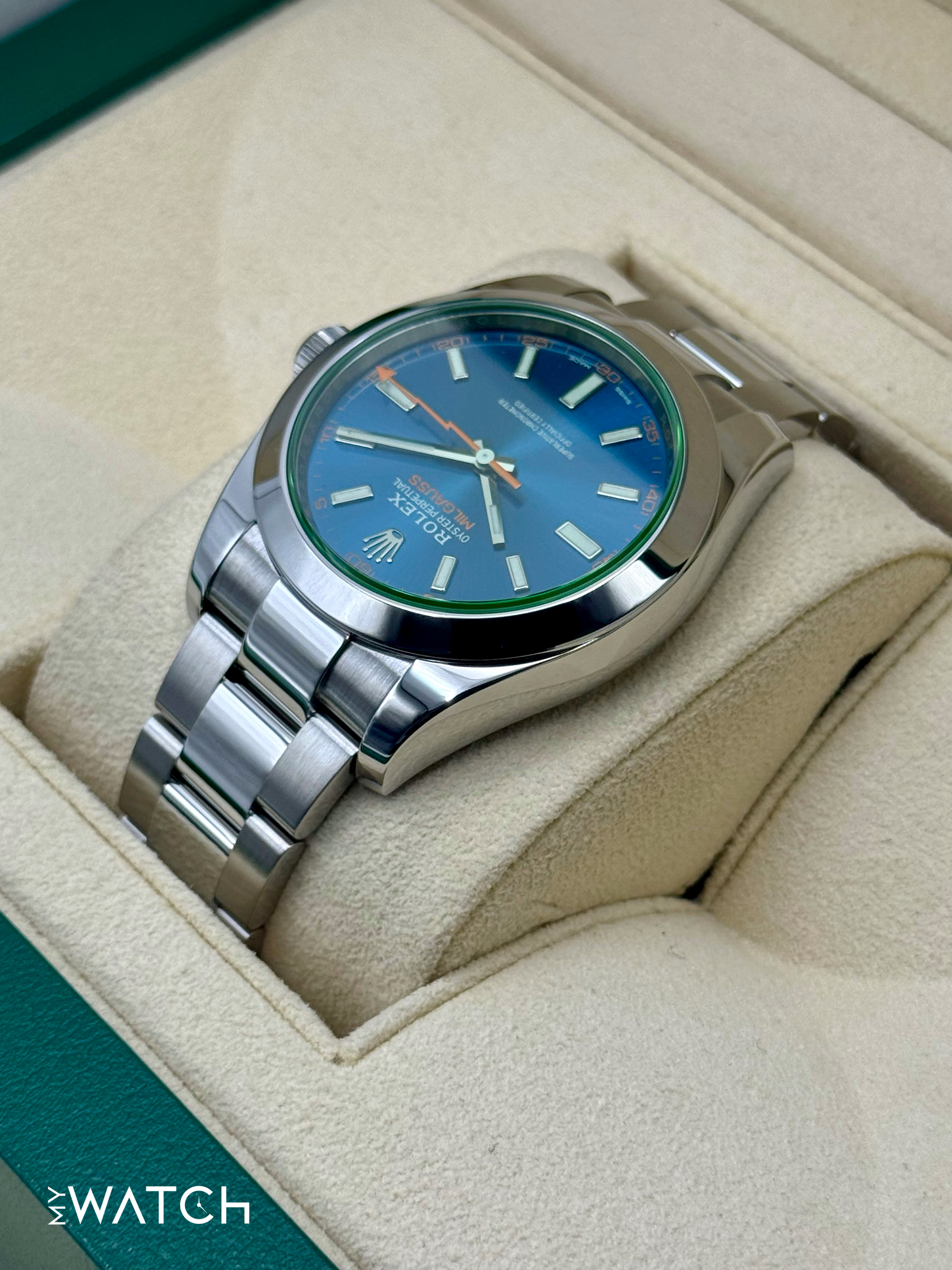 2022 Rolex Milgauss 40mm 116400GV Stainless Steel Blue Dial - MyWatchLLC