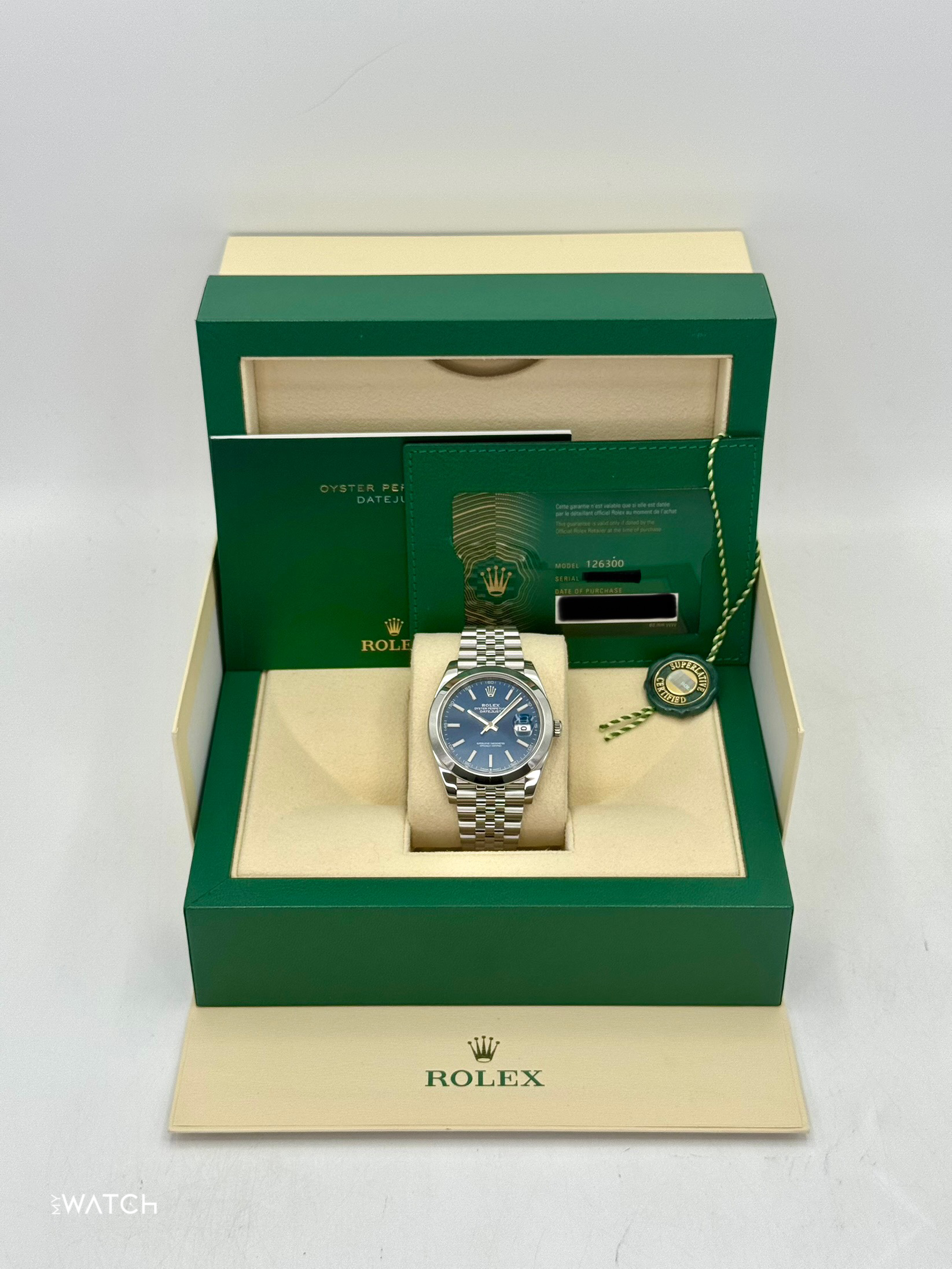 2023 Rolex Datejust 41mm 126300 Stainless Steel Jubilee Blue Dial - MyWatchLLC