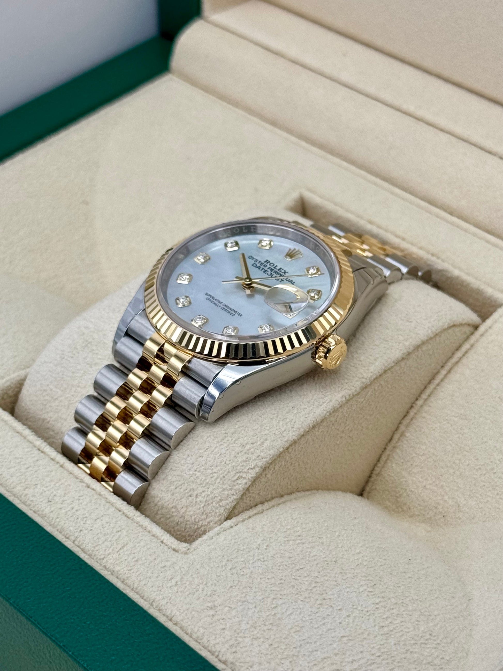 NEW 2024 Rolex Datejust 36mm 126233 Mother of Pearl Diamond Dial - MyWatchLLC