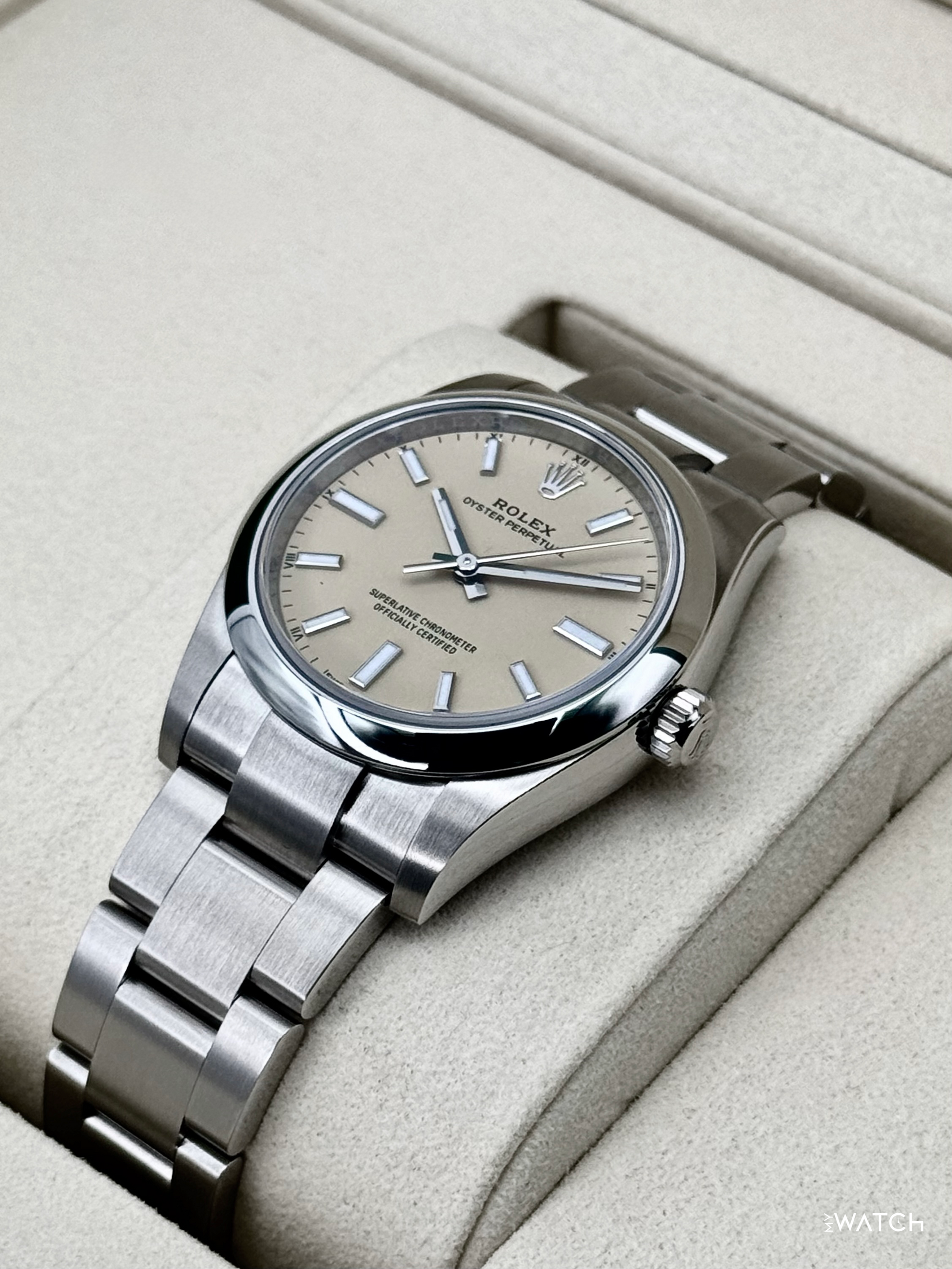 NEW 2026 Rolex Oyster Perpetual 34mm 124200 Stainless Steel Beige Dial - MyWatchLLC