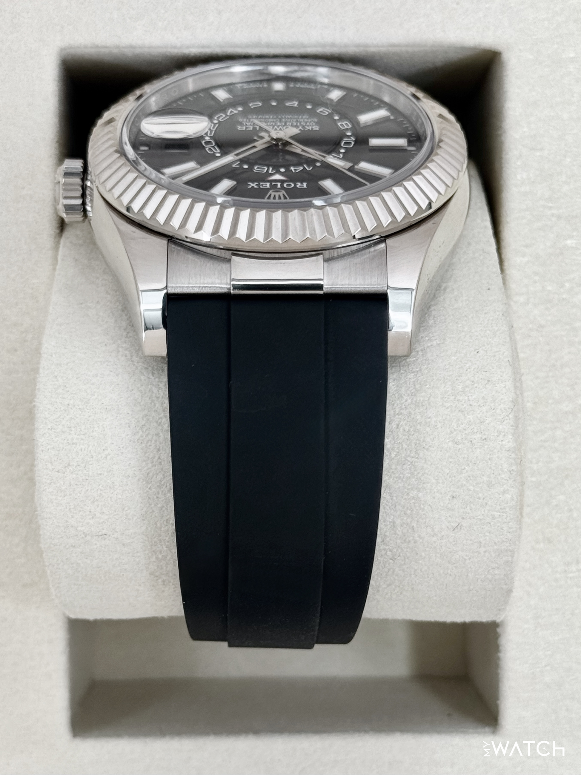 2025 Rolex Sky-Dweller 42mm 336239 White Gold Oysterflex Black Dial - MyWatchLLC