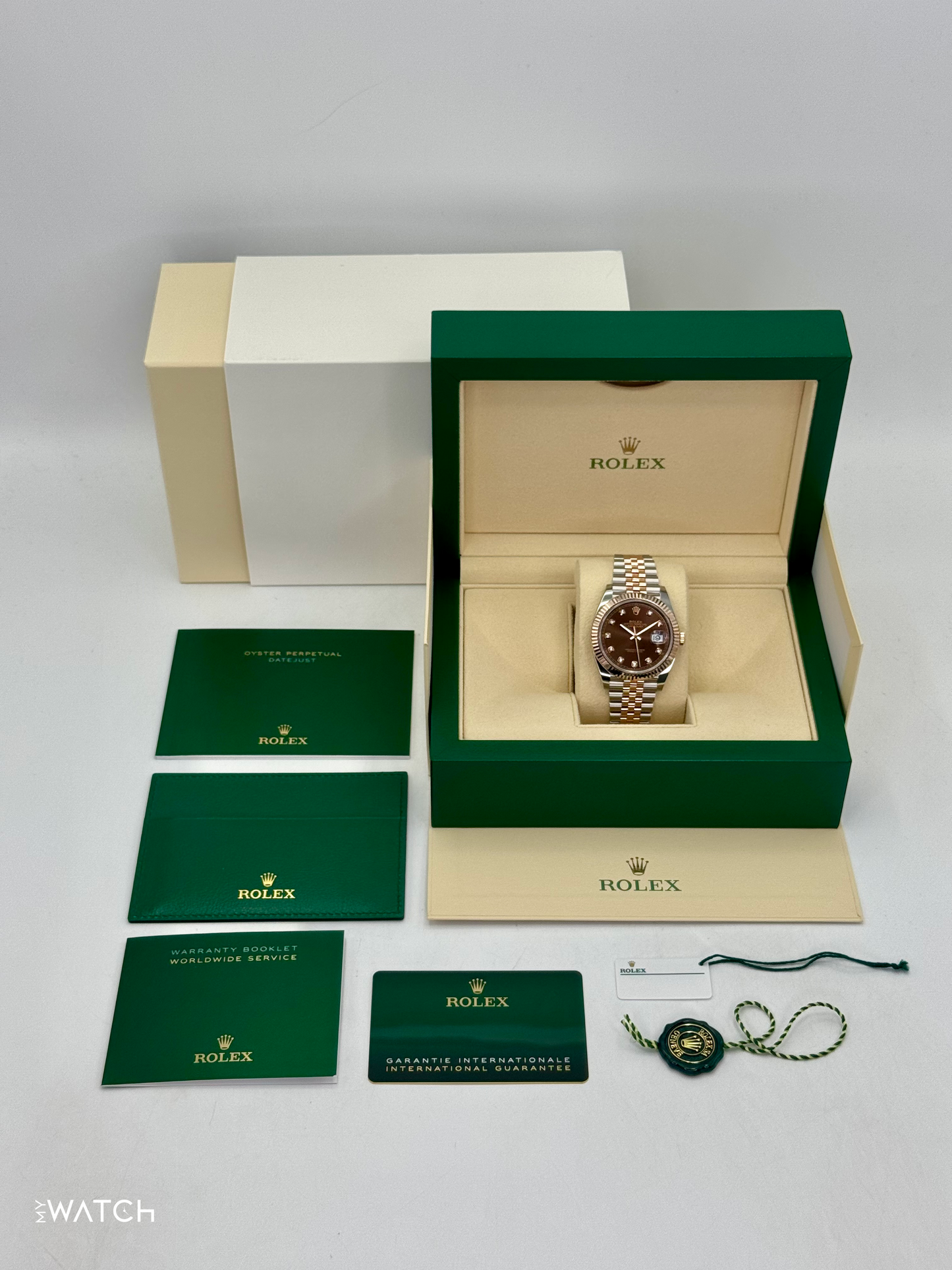 2023 Rolex Datejust 41mm 126331 Two-Tone Jubilee Chocolate Diamond Dial