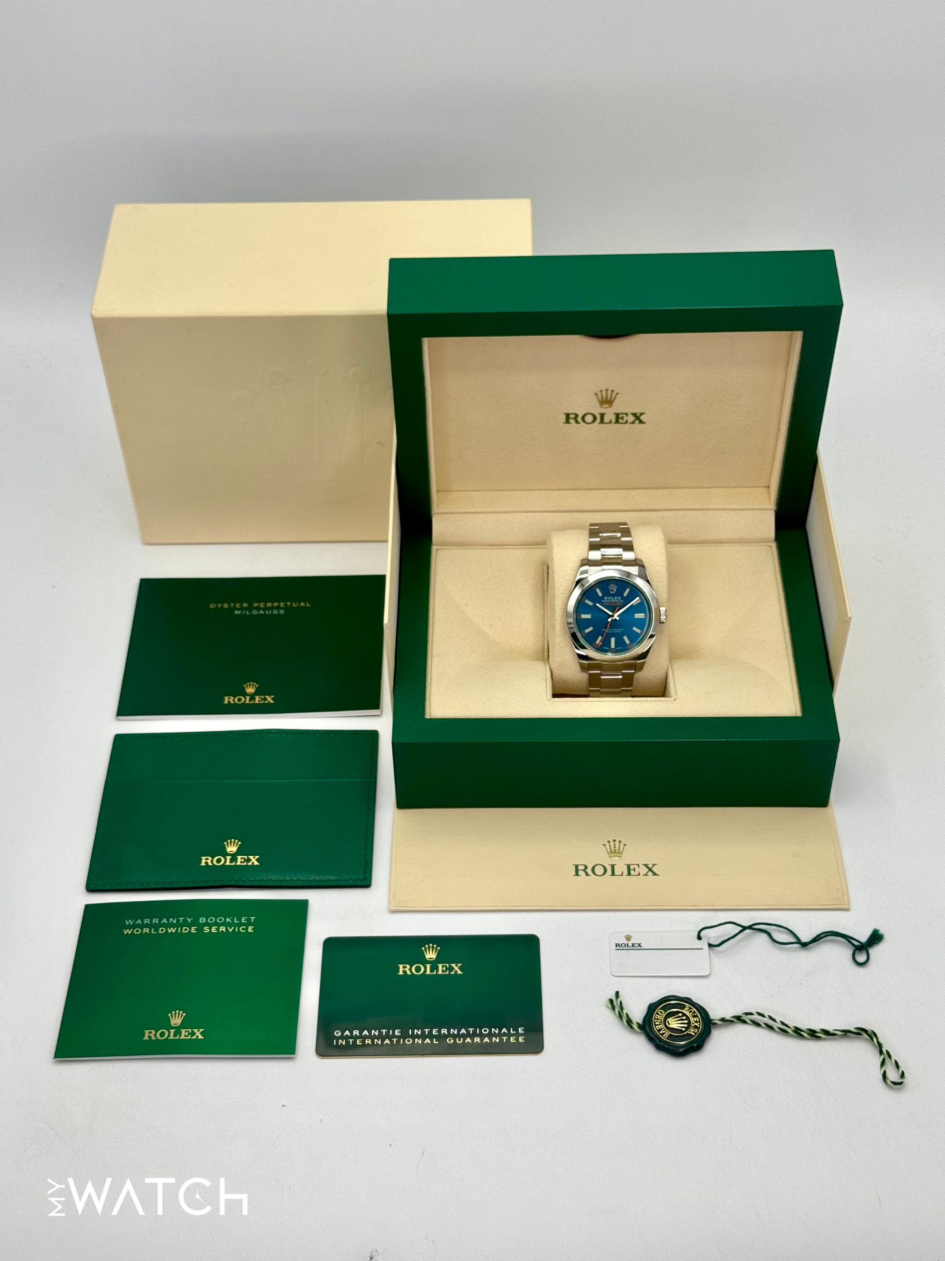 2022 Rolex Milgauss 40mm 116400GV Stainless Steel Blue Dial - MyWatchLLC
