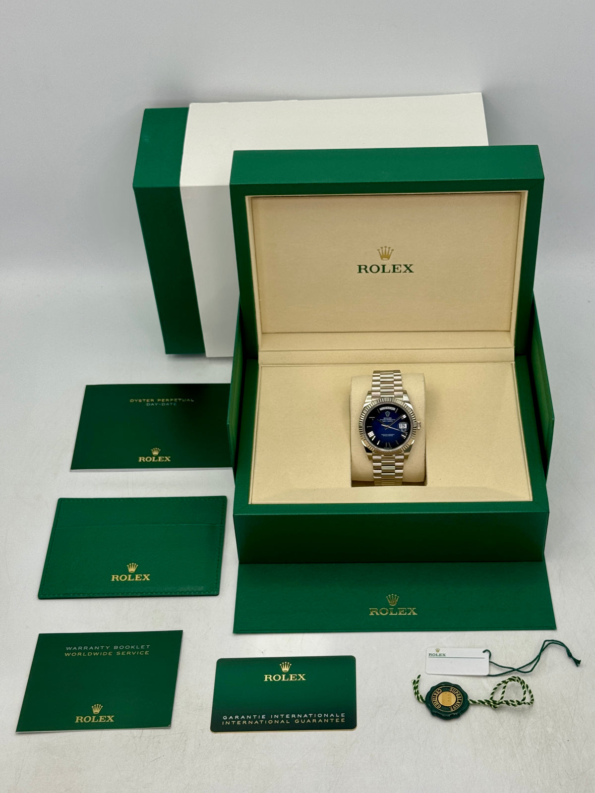 New 2026 Rolex Day-Date 40mm 228239 Presidential Blue Ombre Dial - MyWatchLLC