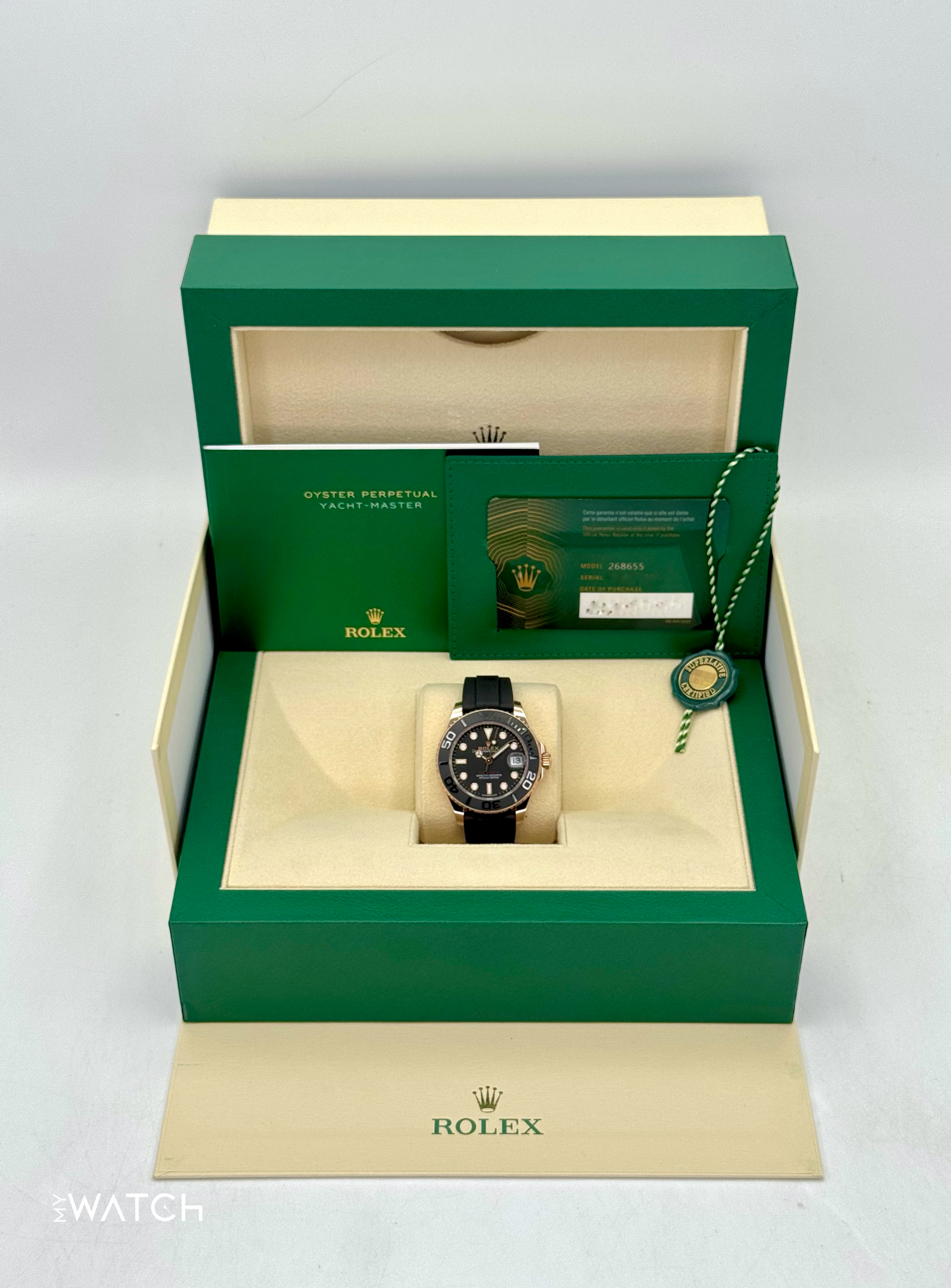 NEW 2025 Rolex Yacht-Master 37mm 268655 Rose Gold Black Dial - MyWatchLLC