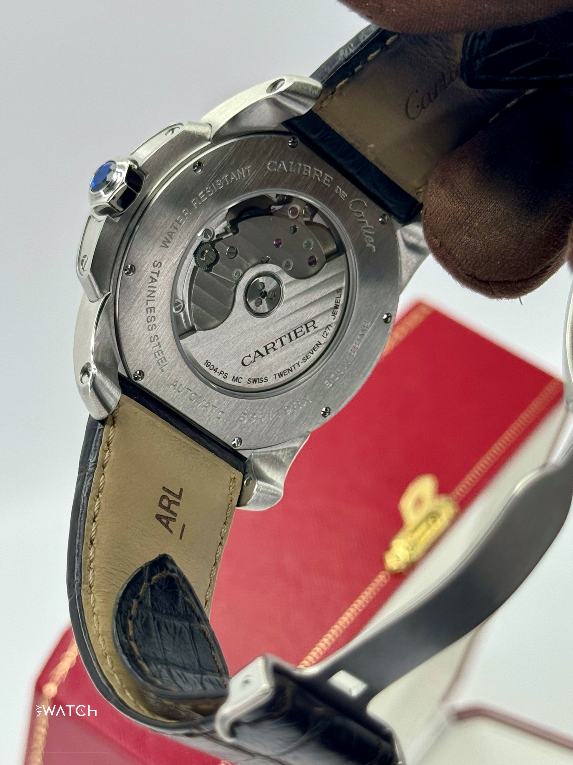 2013 Cartier Calibre De Cartier 42mm W7100037 Stainless Steel Silver Dial - MyWatchLLC