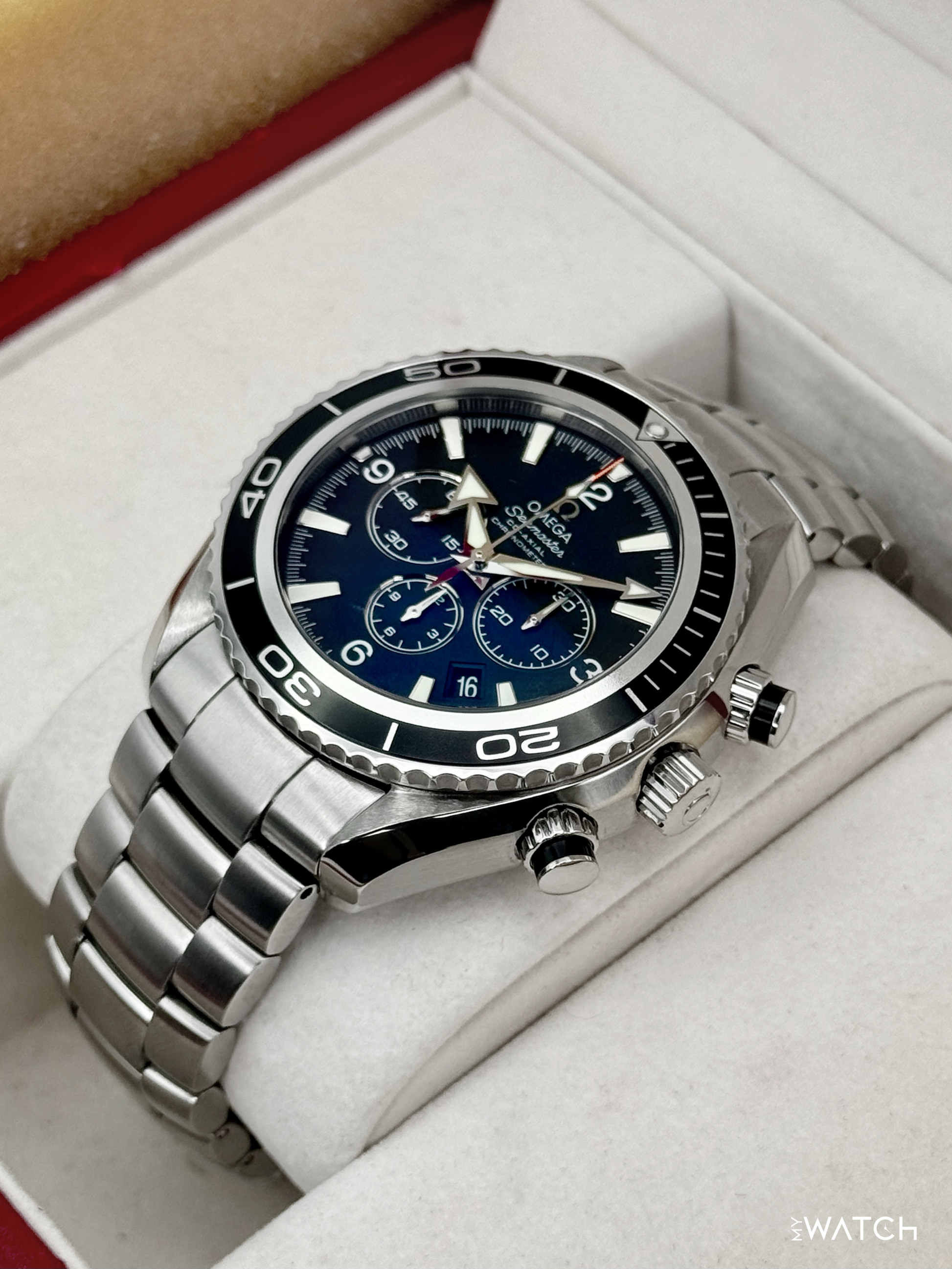 Omega Seamaster Planet Ocean Chronograph 45.5mm 2210.50.00 Black Dial - MyWatchLLC