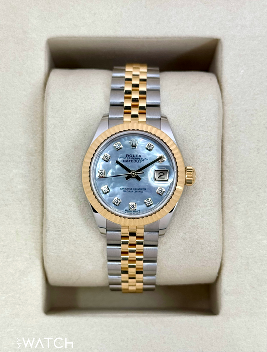 NEW 2025 Rolex Lady Datejust 28mm 279173 Jubilee MOP Diamond Dial - MyWatchLLC