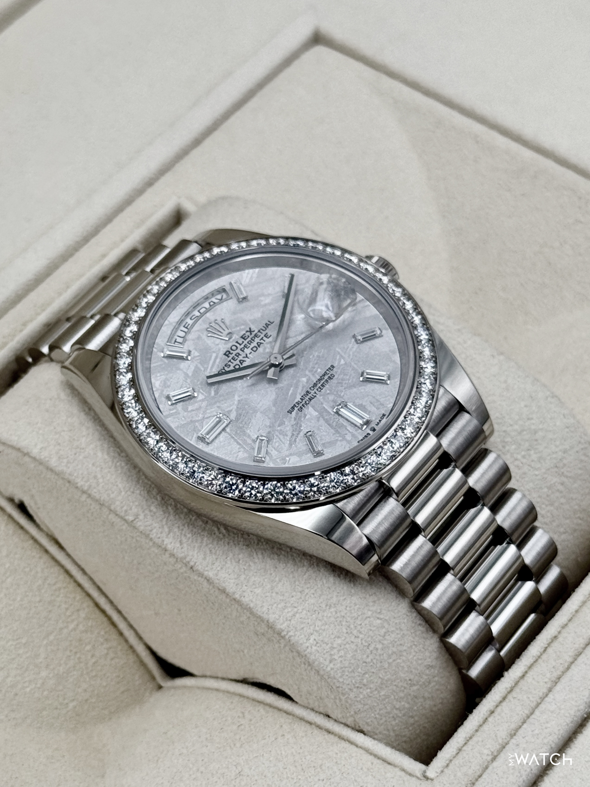2019 Rolex Day-Date 40mm 228349RBR Presidential Meteorite Diamond Dial - MyWatchLLC
