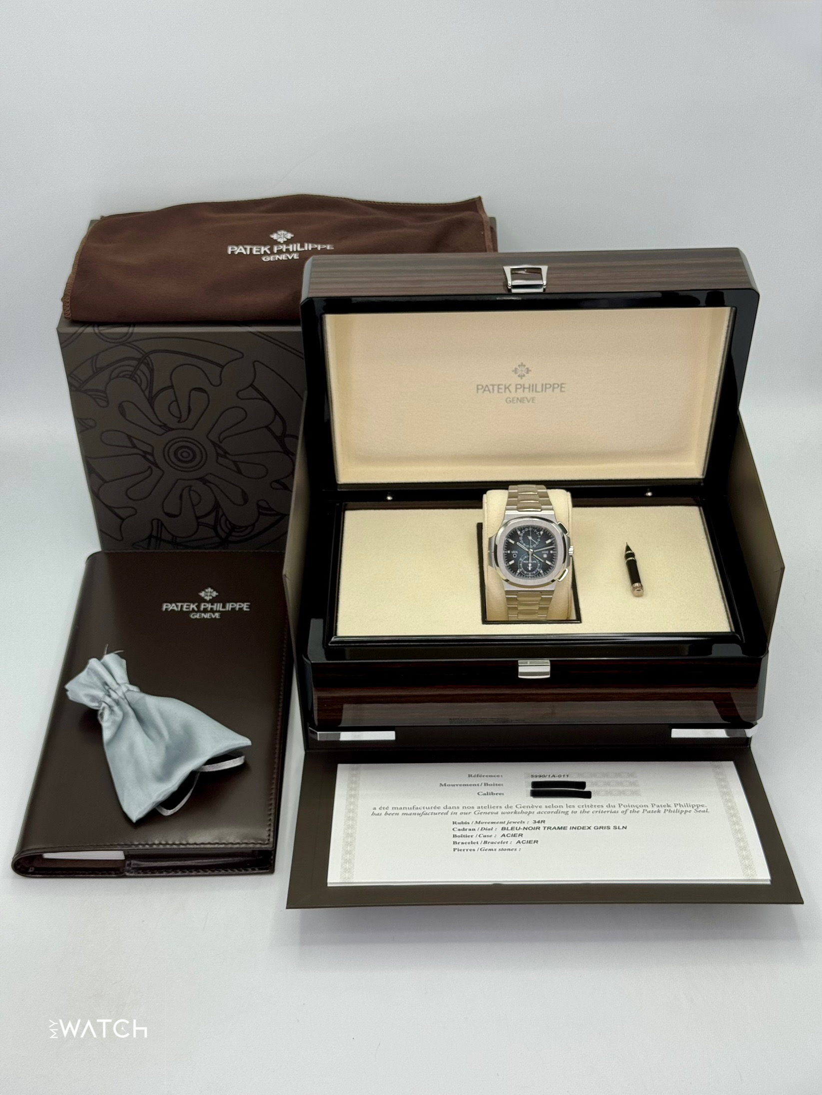 2023 Patek Philippe Nautilus Travel Time Chronograph 40.5mm 5990/1A-011 Blue-Noir Dial - MyWatchLLC