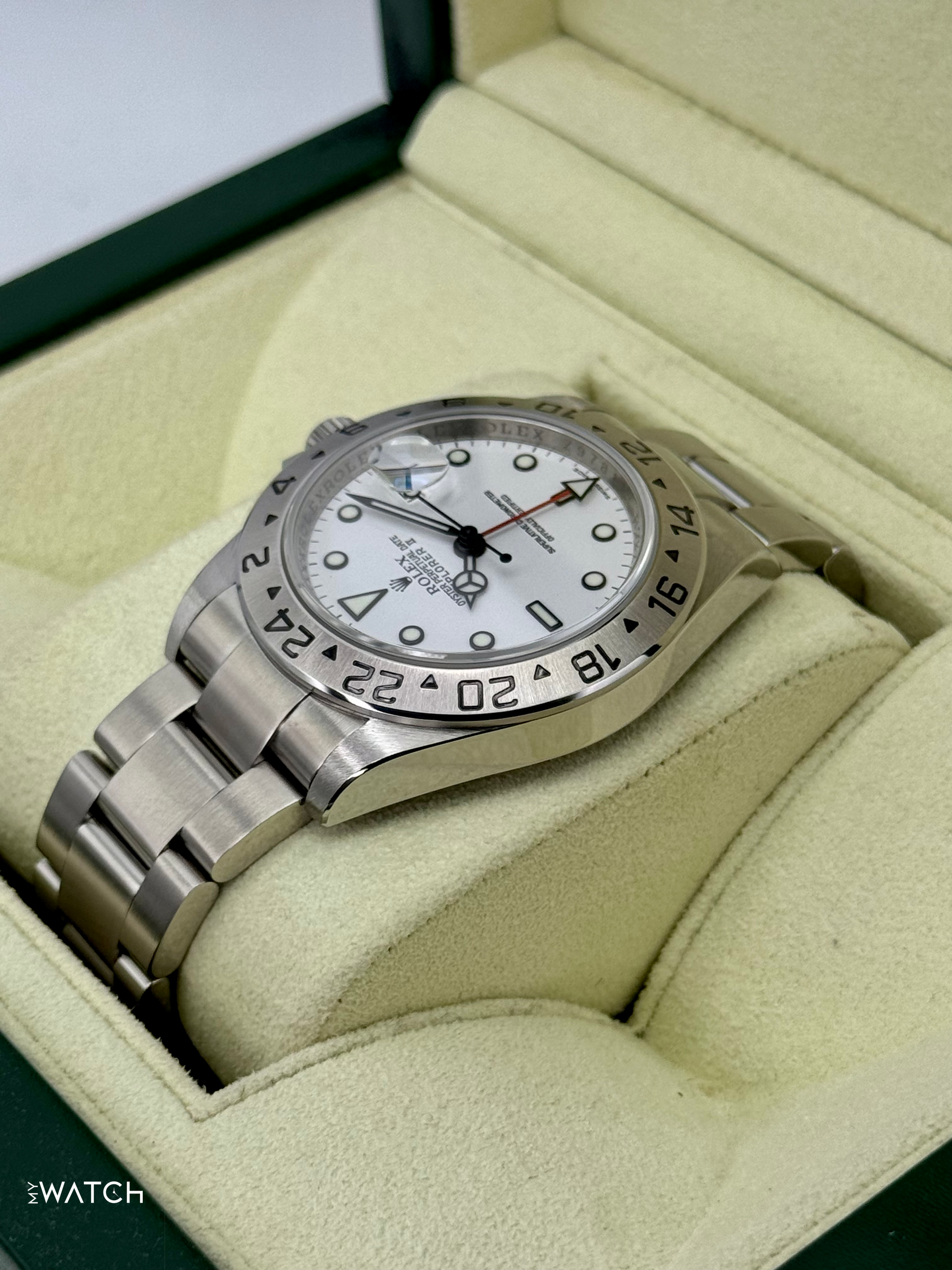 2008 Rolex Explorer II 40mm 16570 Stainless Steel Polar White Dial - MyWatchLLC
