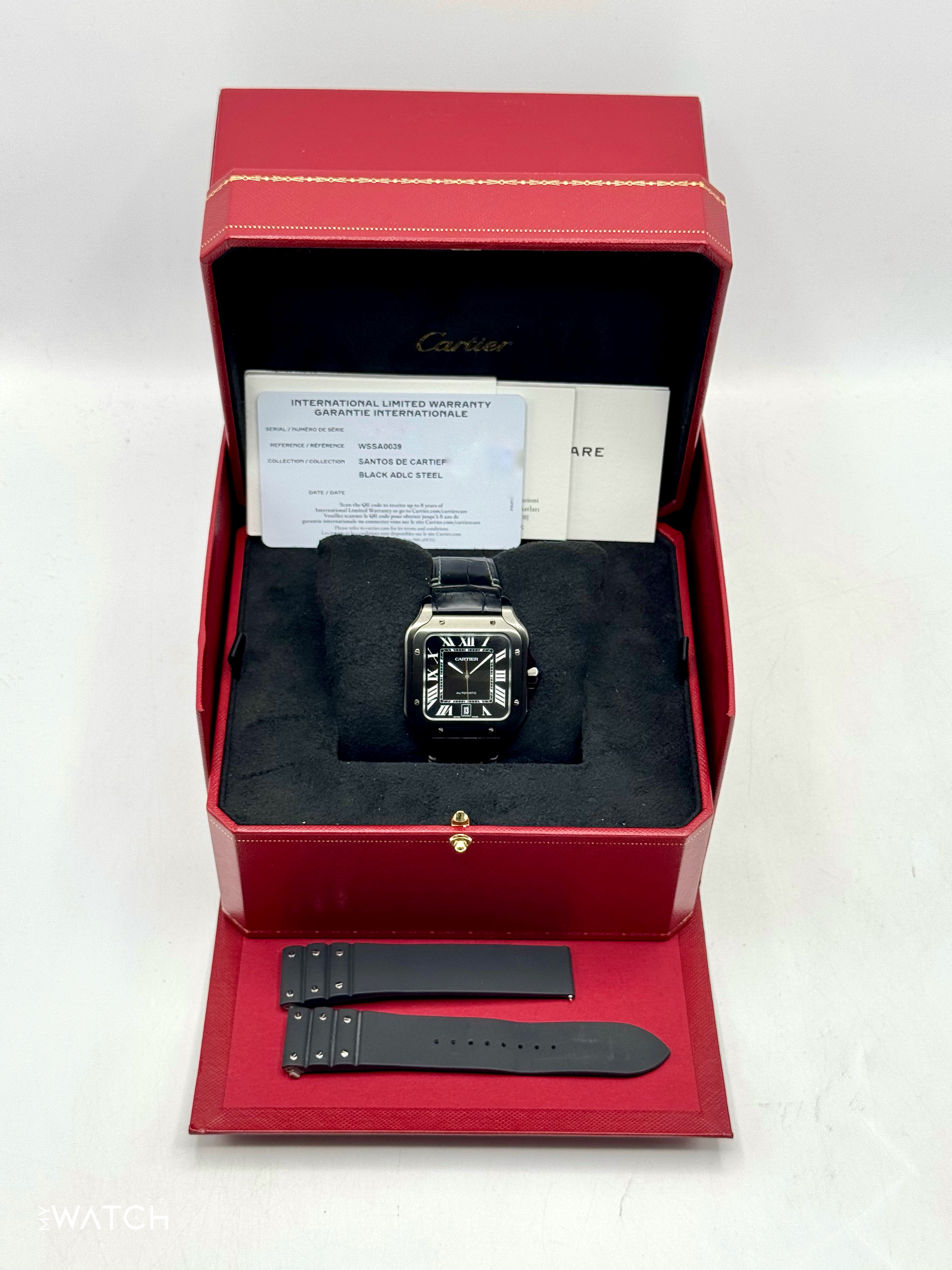 2024 Cartier Santos De Cartier 39.8mm WSSA0039 Black Steel Black Dial - MyWatchLLC