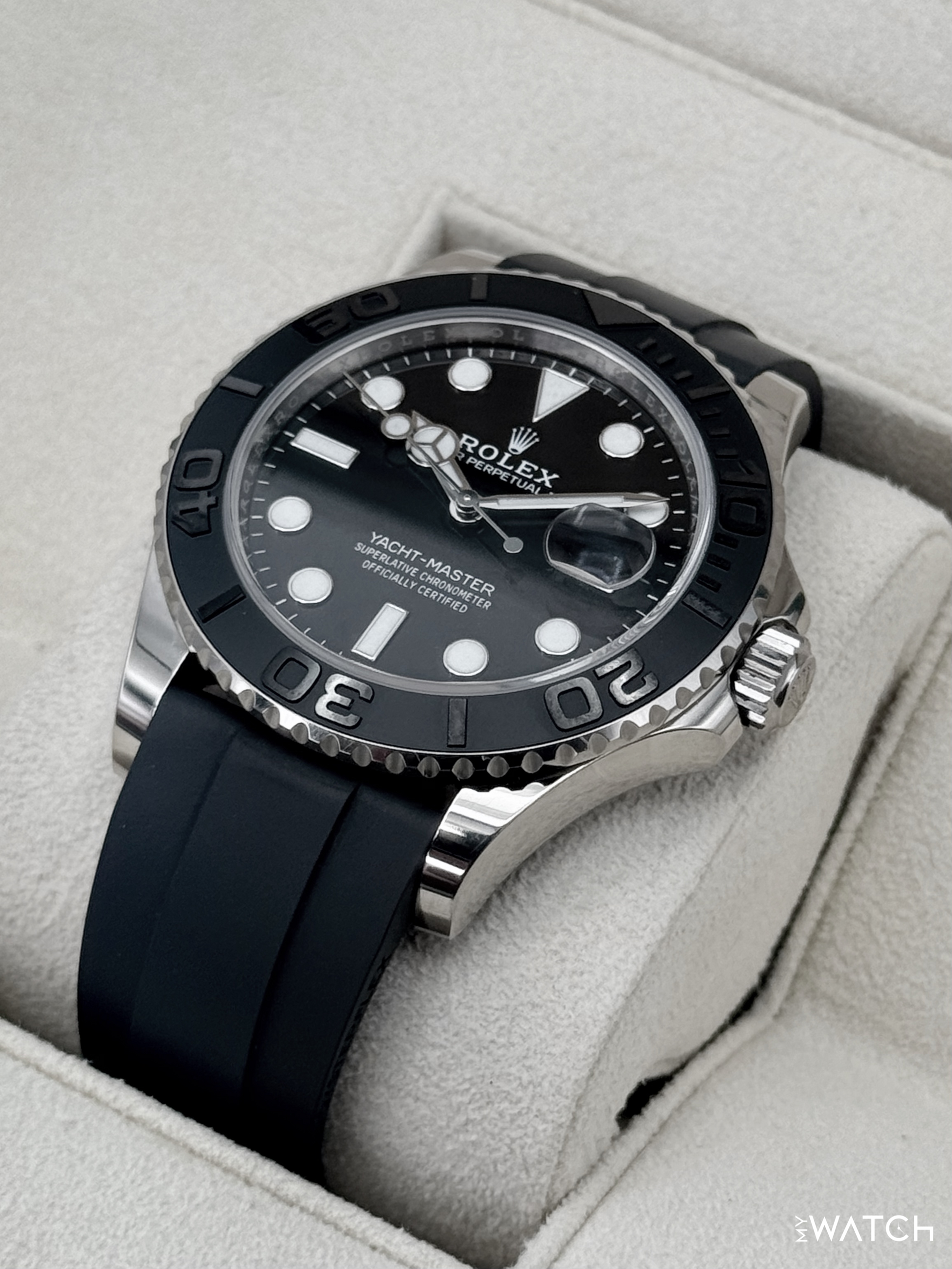 2024 Rolex Yacht-Master 42mm 226659 White Gold Oysterflex Black Dial - MyWatchLLC