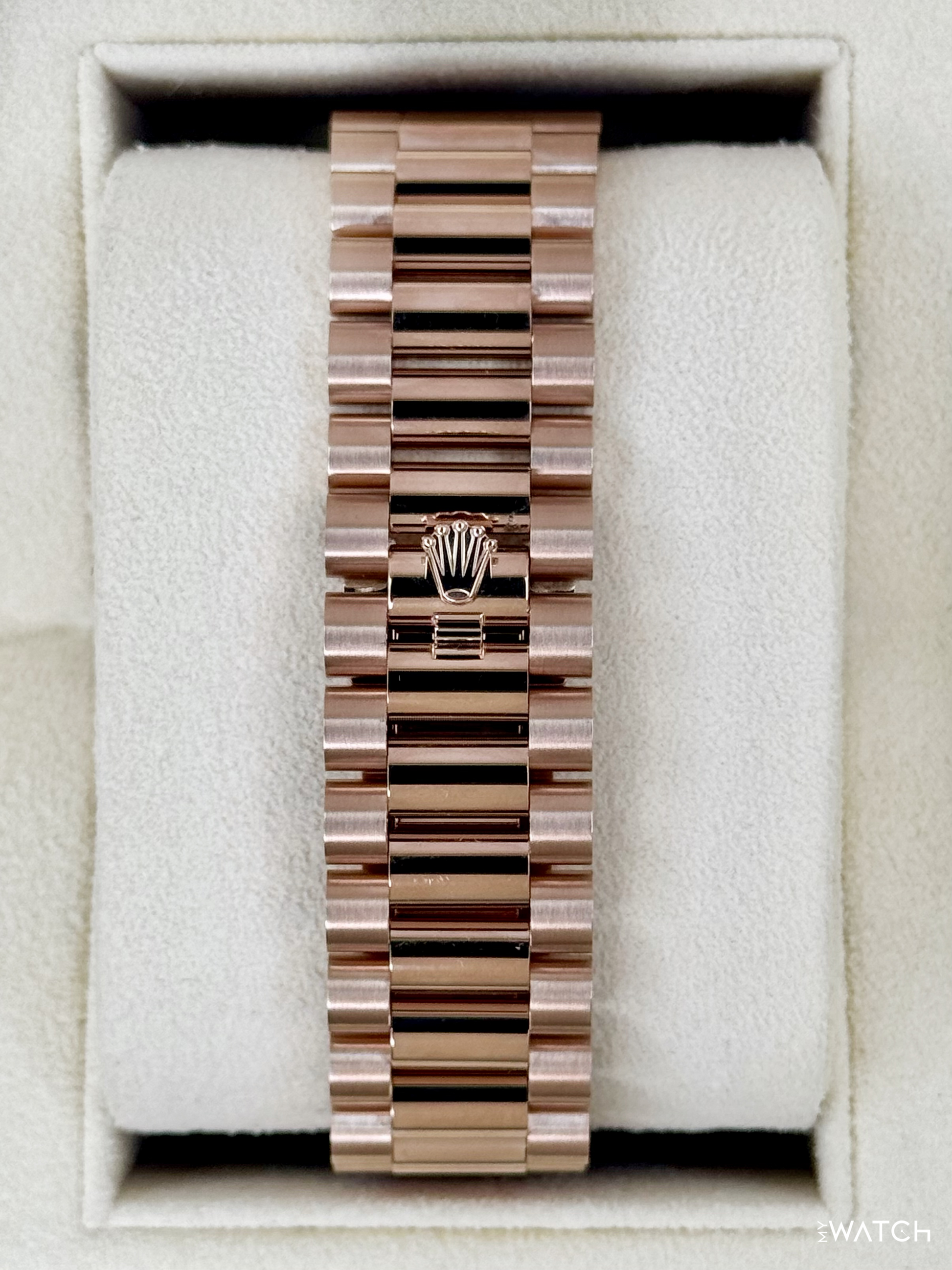 2022 Rolex Day-Date 40mm 228345RBR Rose Gold White Dial (CPO) - MyWatchLLC