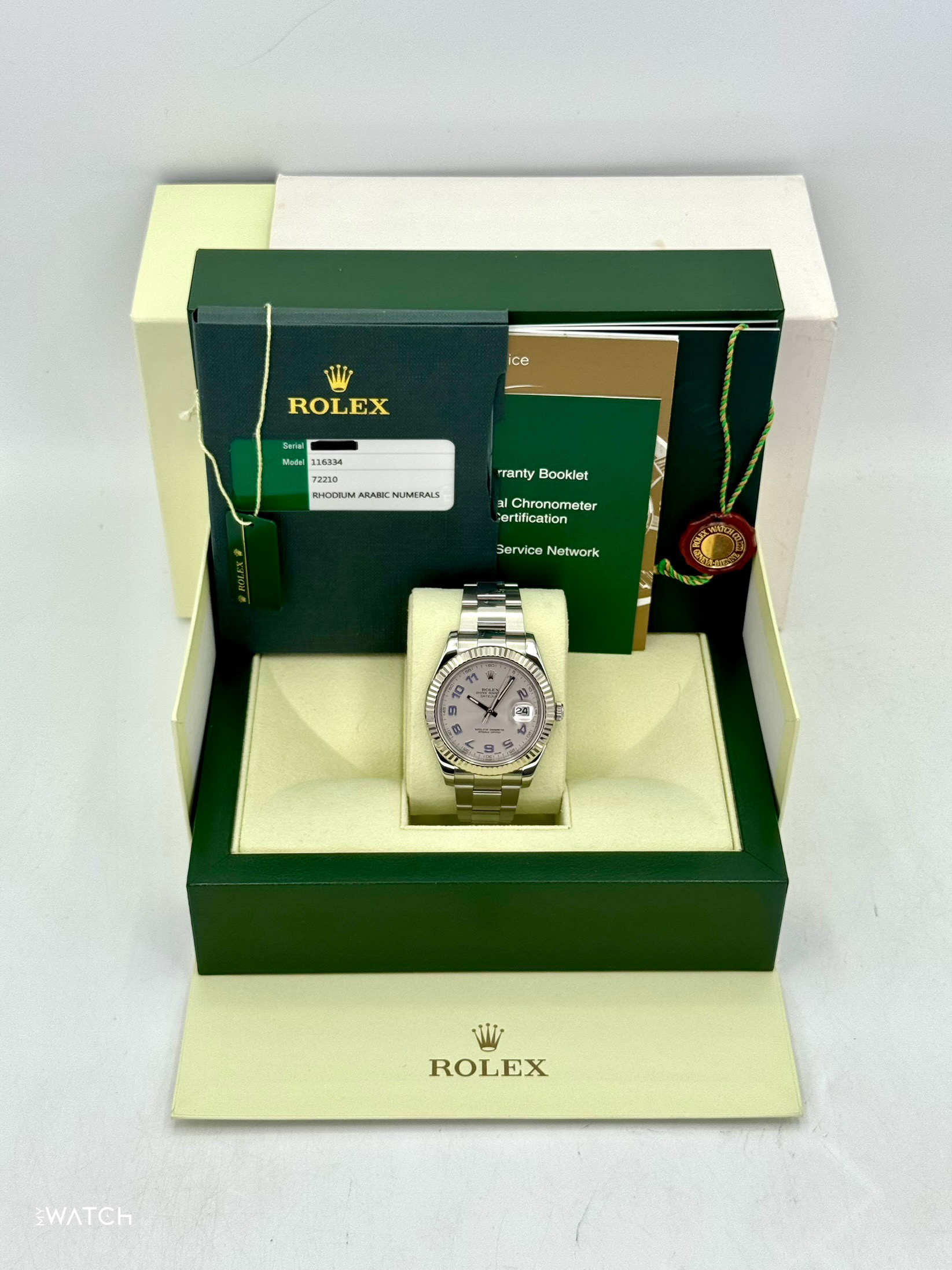 2017 Rolex Datejust II 41mm 116334 Stainless Steel Oyster Silver Numerical Dial - MyWatchLLC