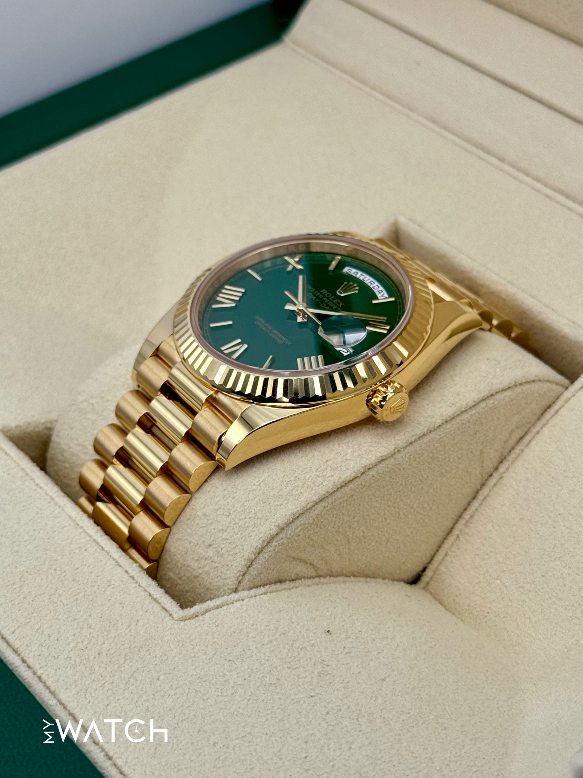 NEW 2025 Rolex Day-Date 40mm 228238 Presidential Green Dial - MyWatchLLC