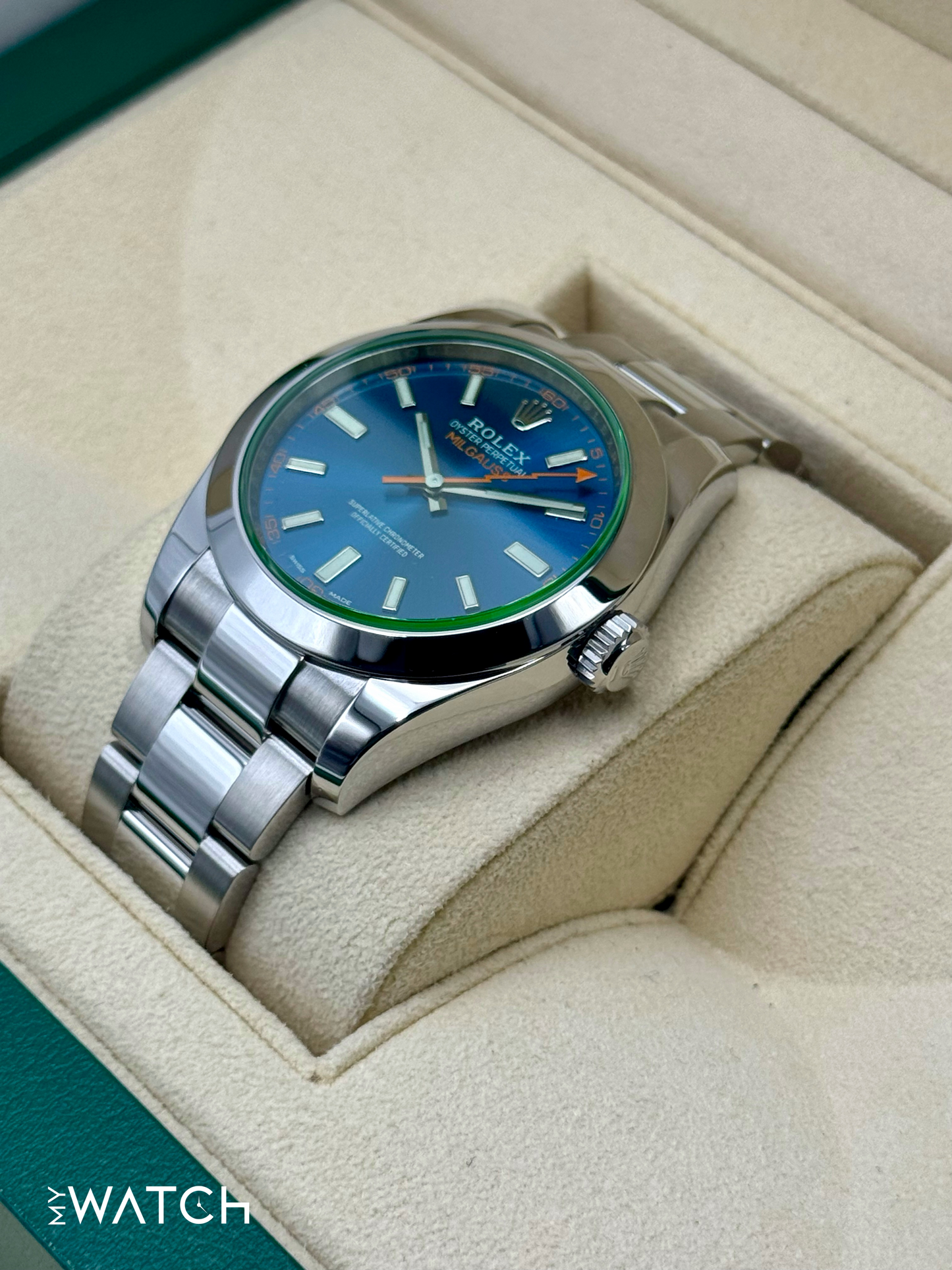 2022 Rolex Milgauss 40mm 116400GV Stainless Steel Blue Dial